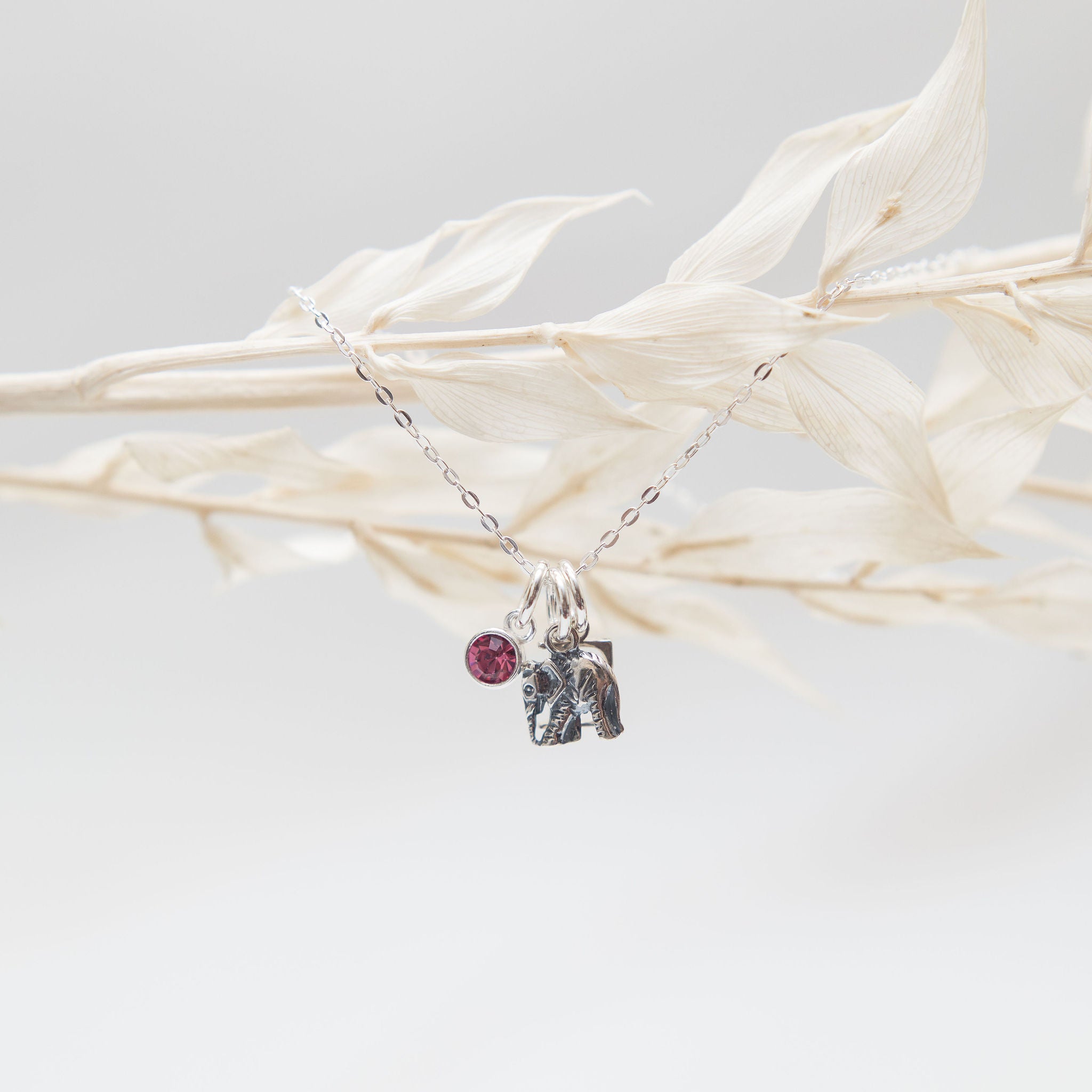 Sterling Silver Personalised Elephant Necklace