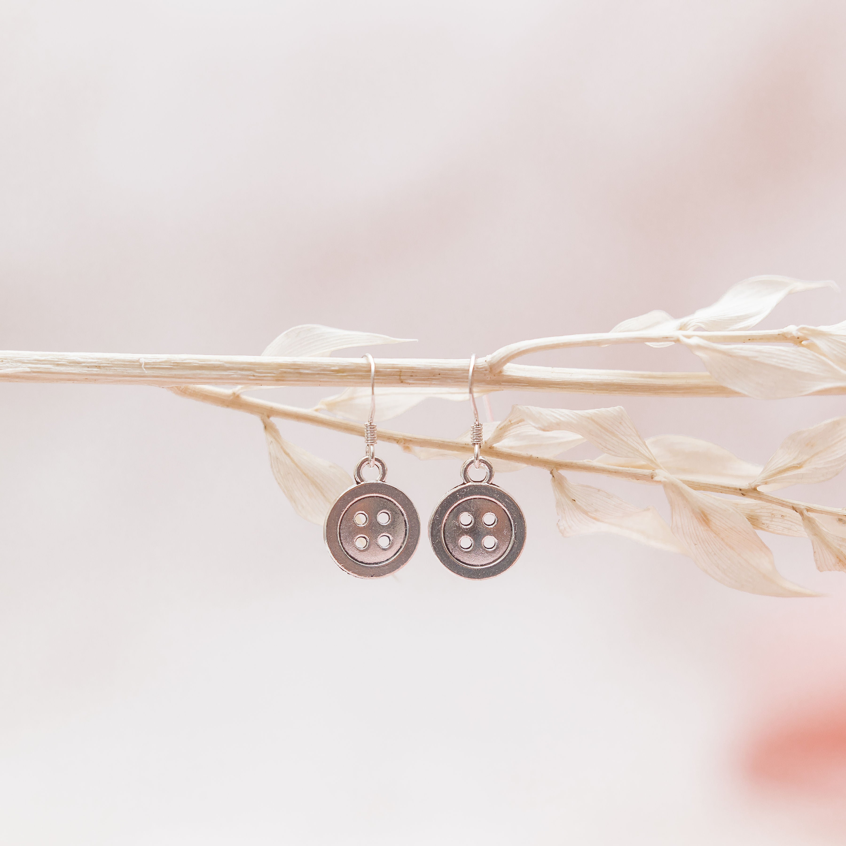 Button Charm Earrings