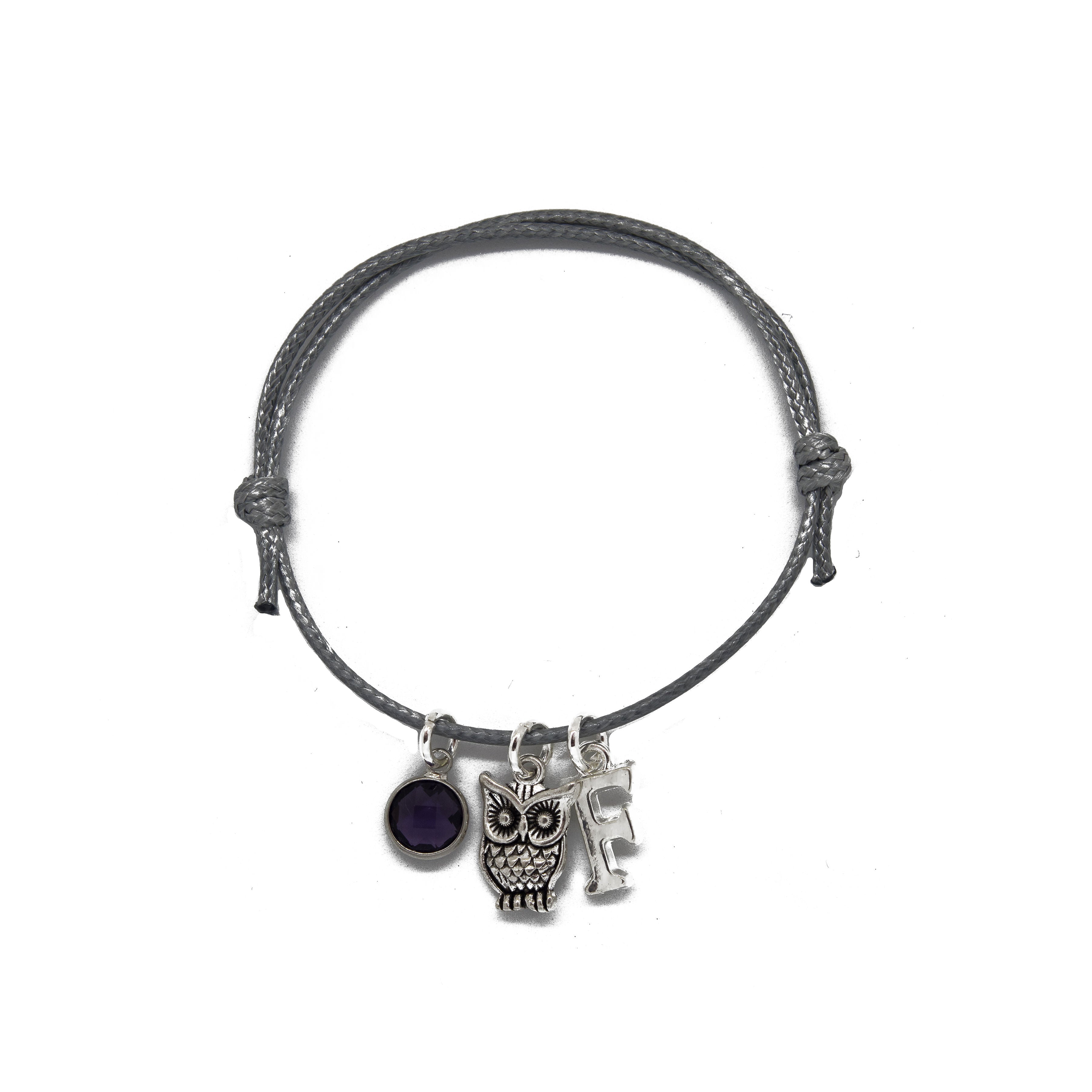 Personalised Owl Cord Braceclet
