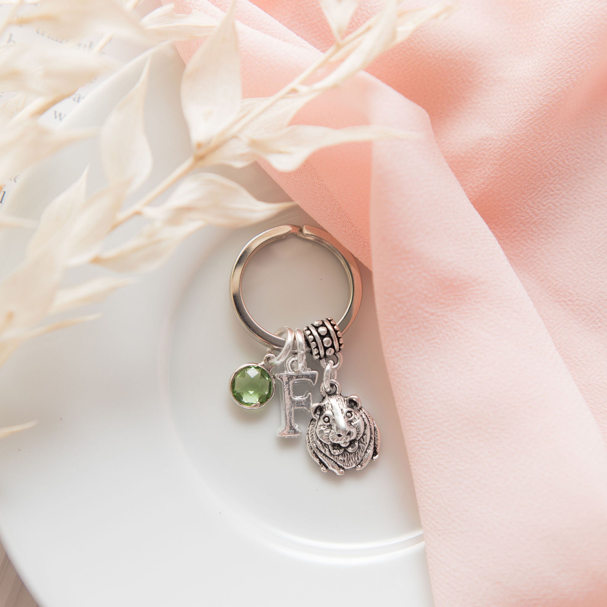 Personalised Guinea pig keyring