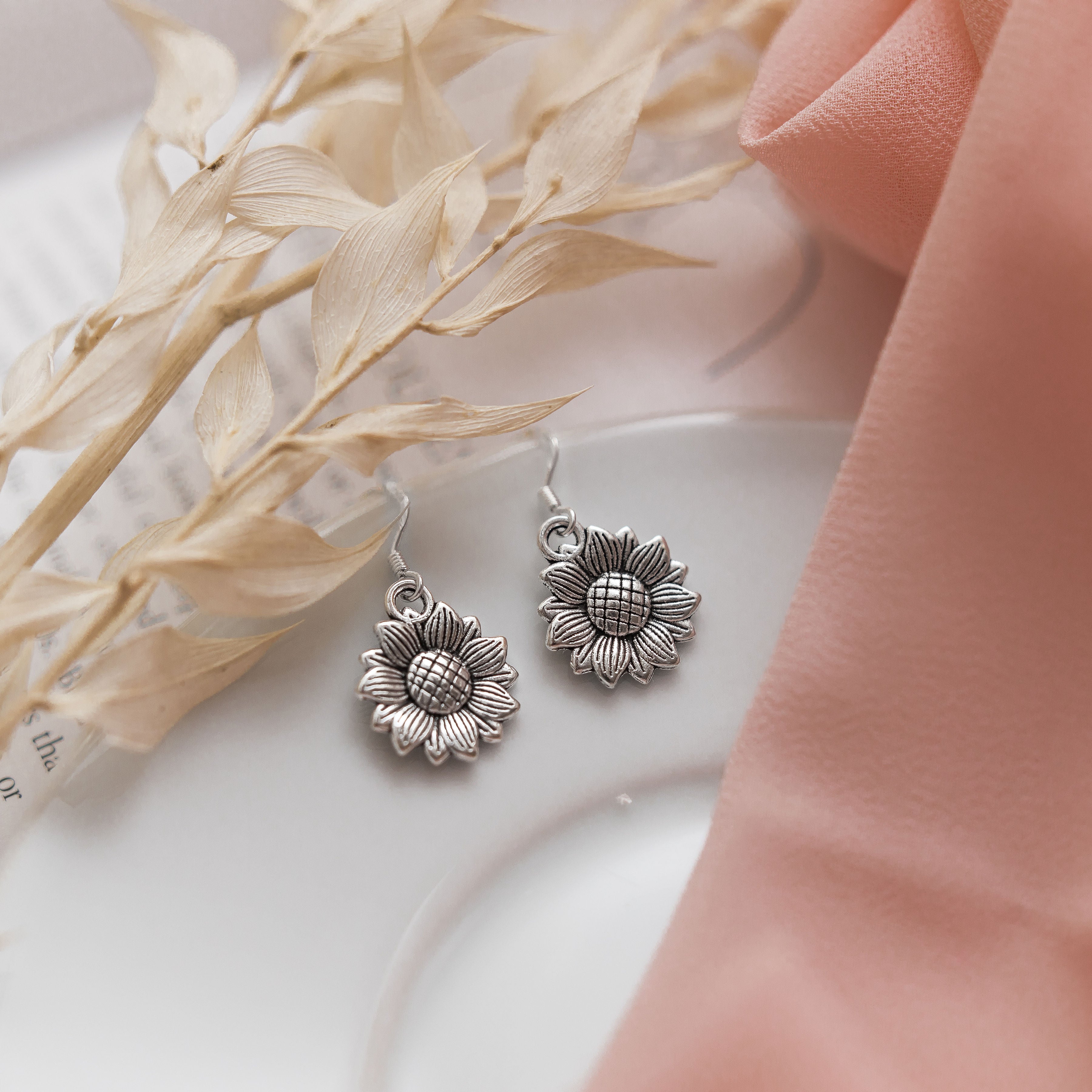 Sunflower Charm Earrings