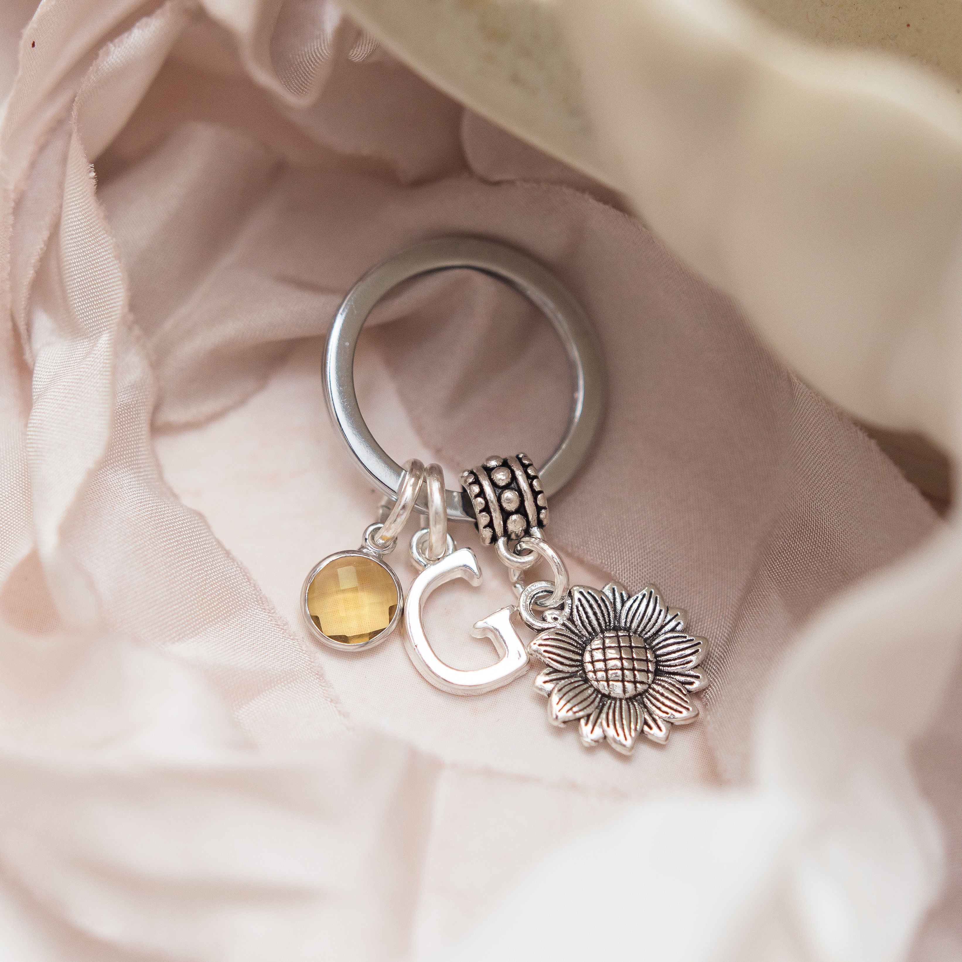 Personalised Sunflower Keyring