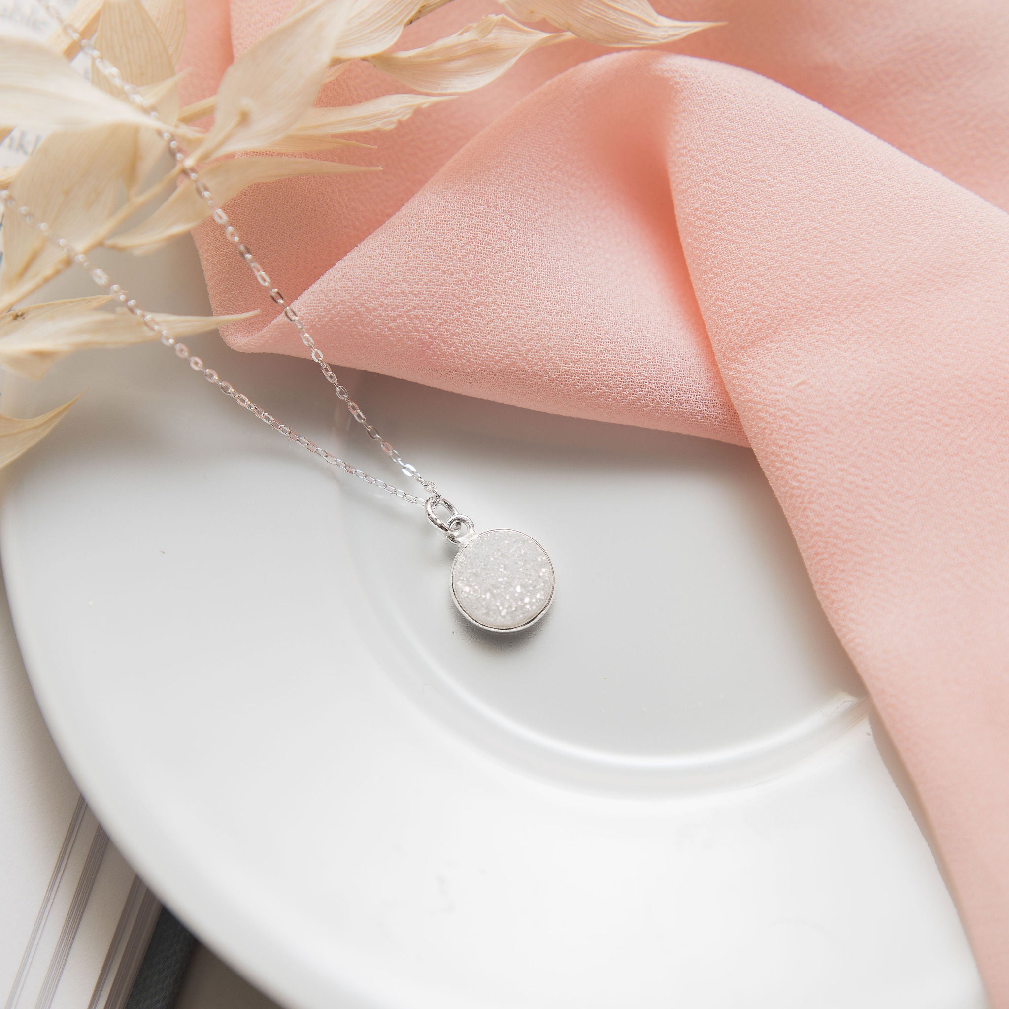 Sterling Silver Druzy Necklace