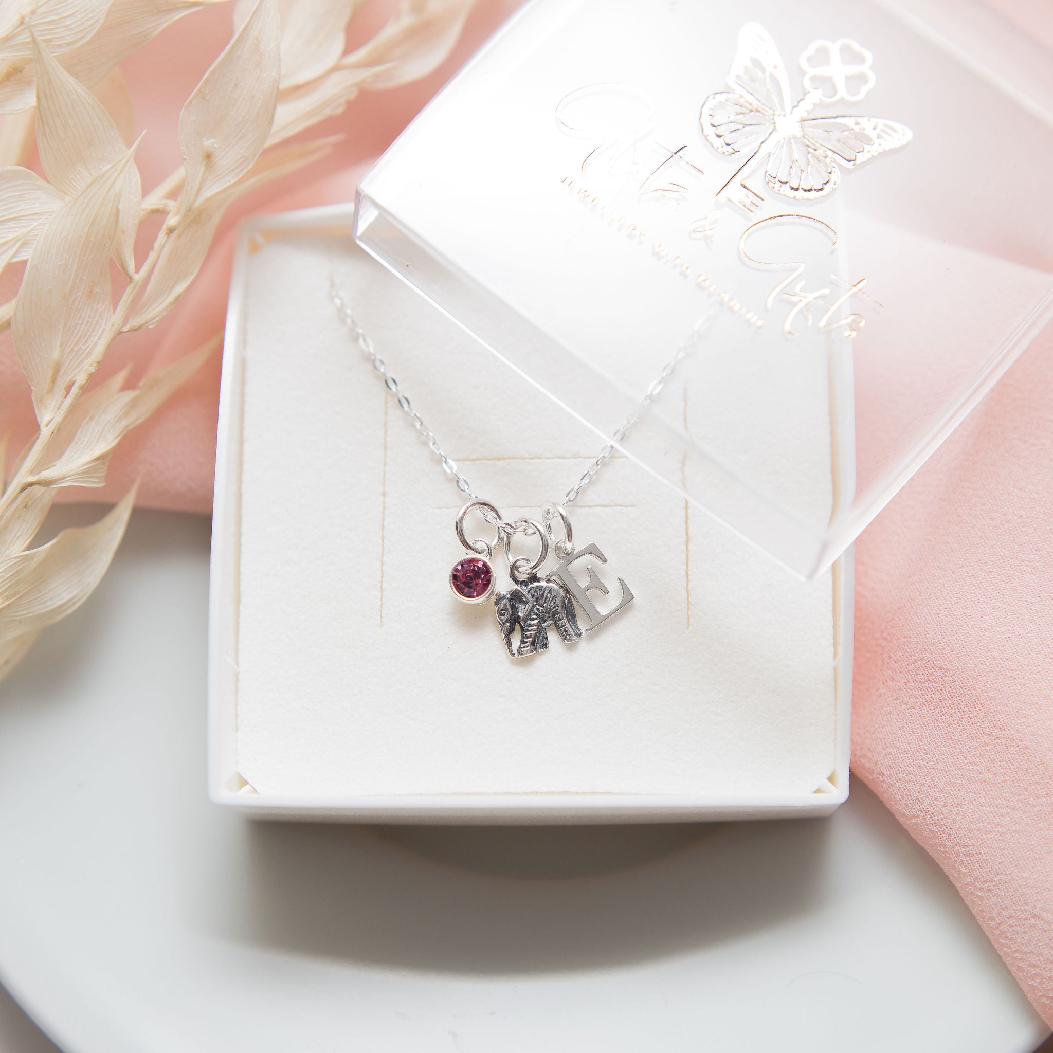 Sterling Silver Personalised Elephant Necklace