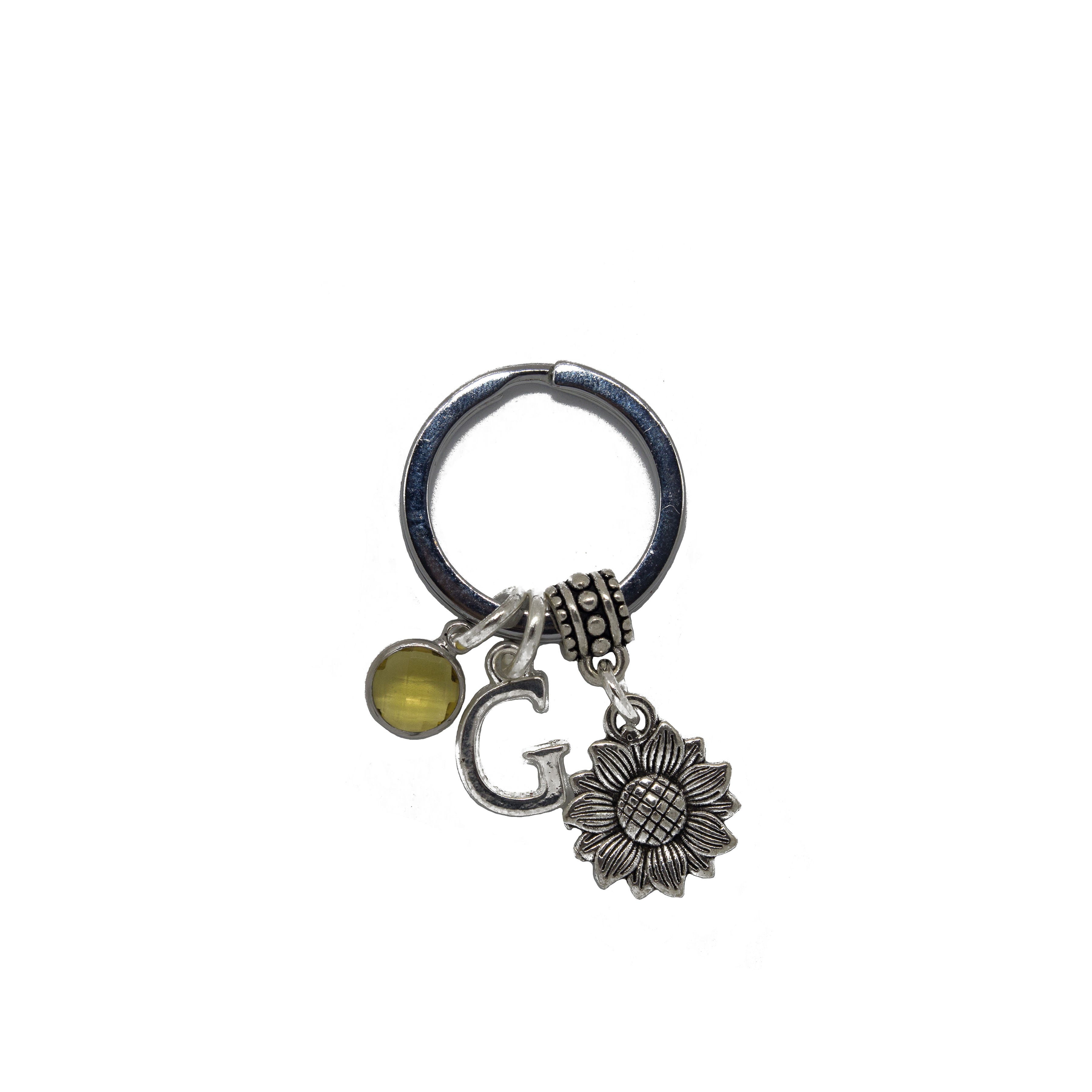 Personalised Sunflower Keyring