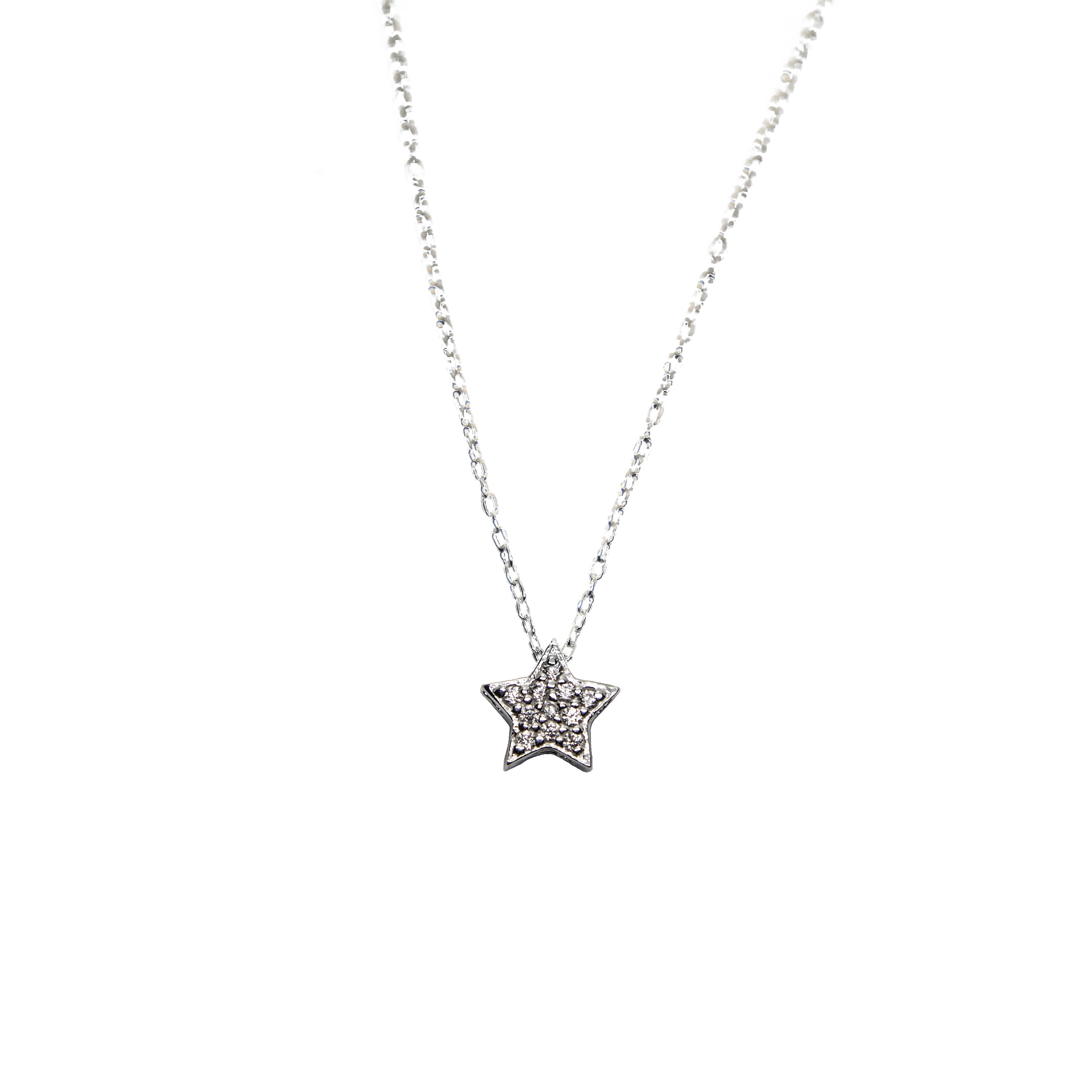 Silver CZ Star Necklace