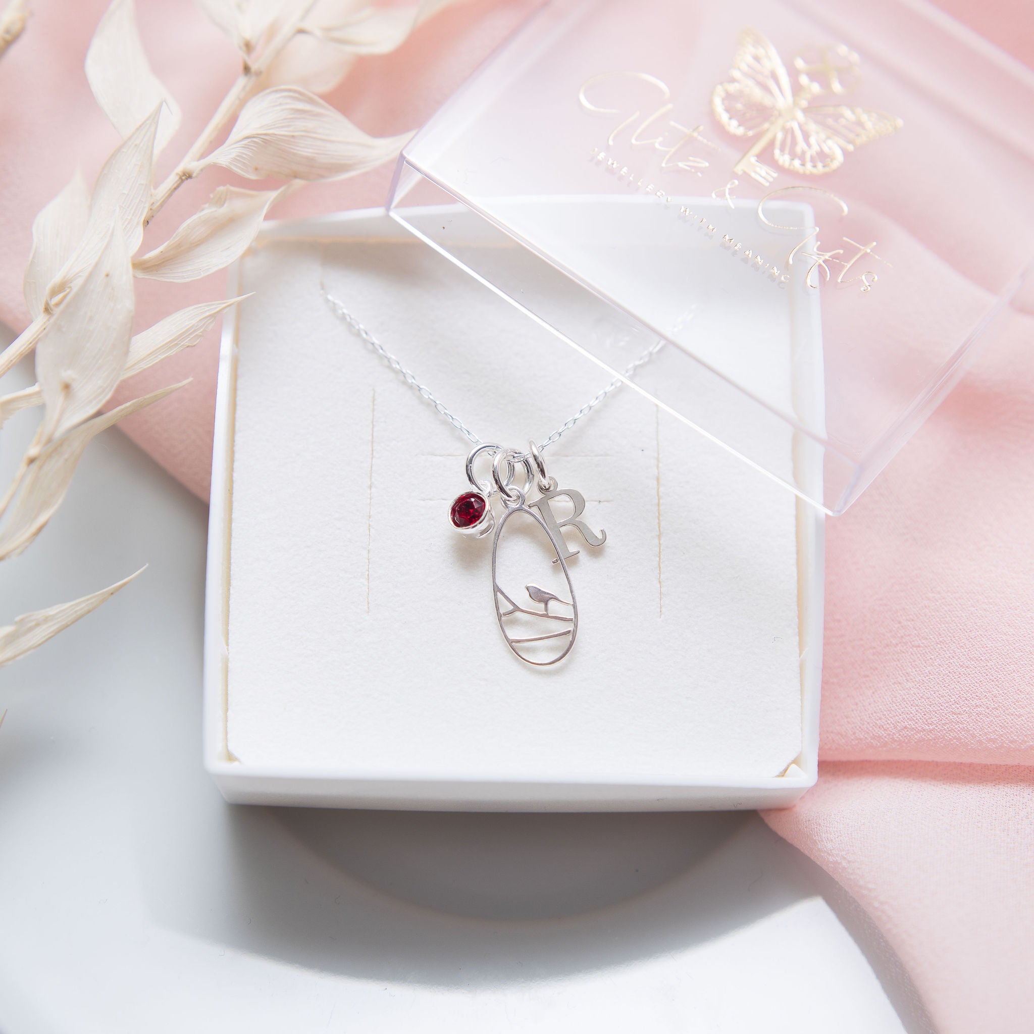 Sterling Silver Personalised Robin Necklace