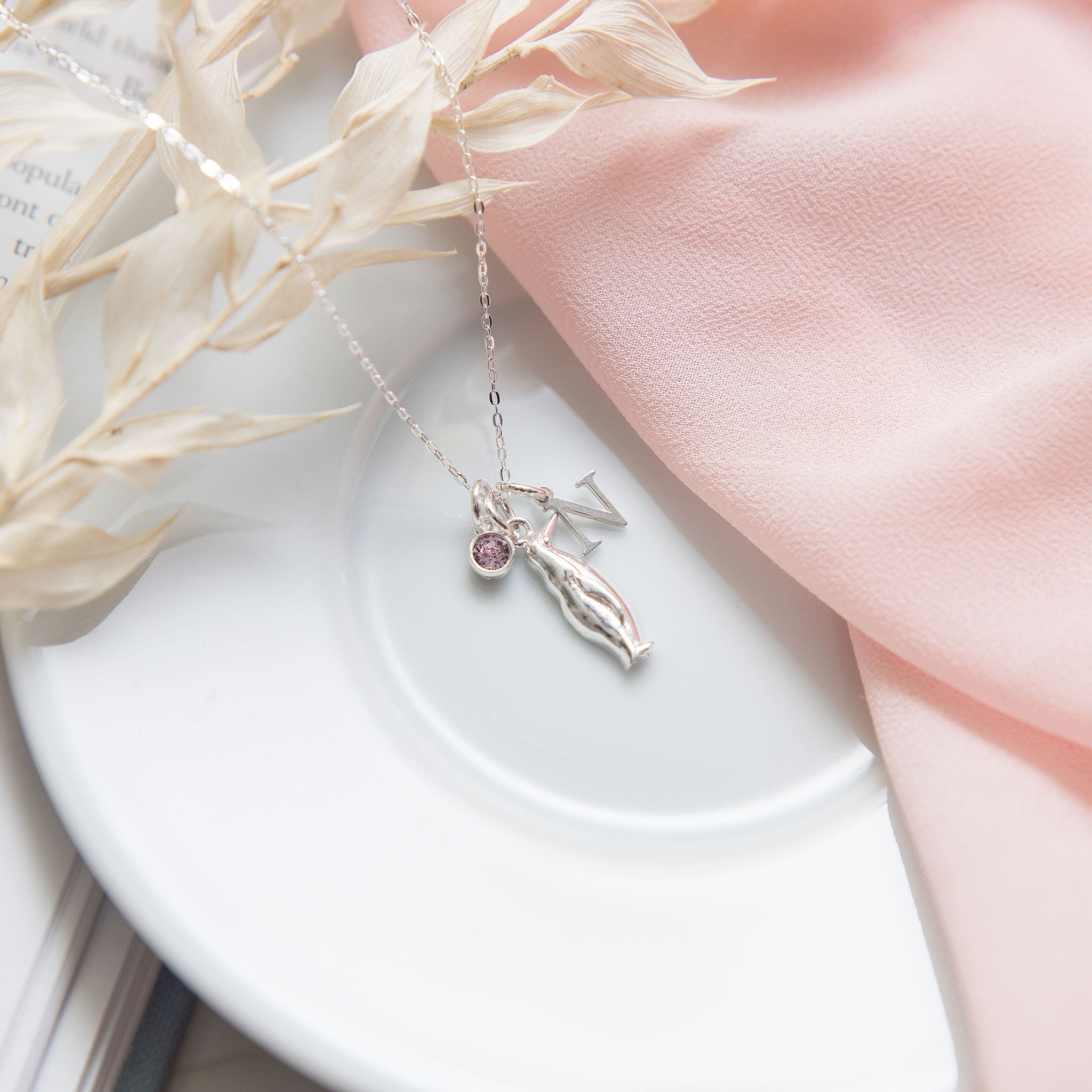 Sterling Silver Personalised Penguin Necklace