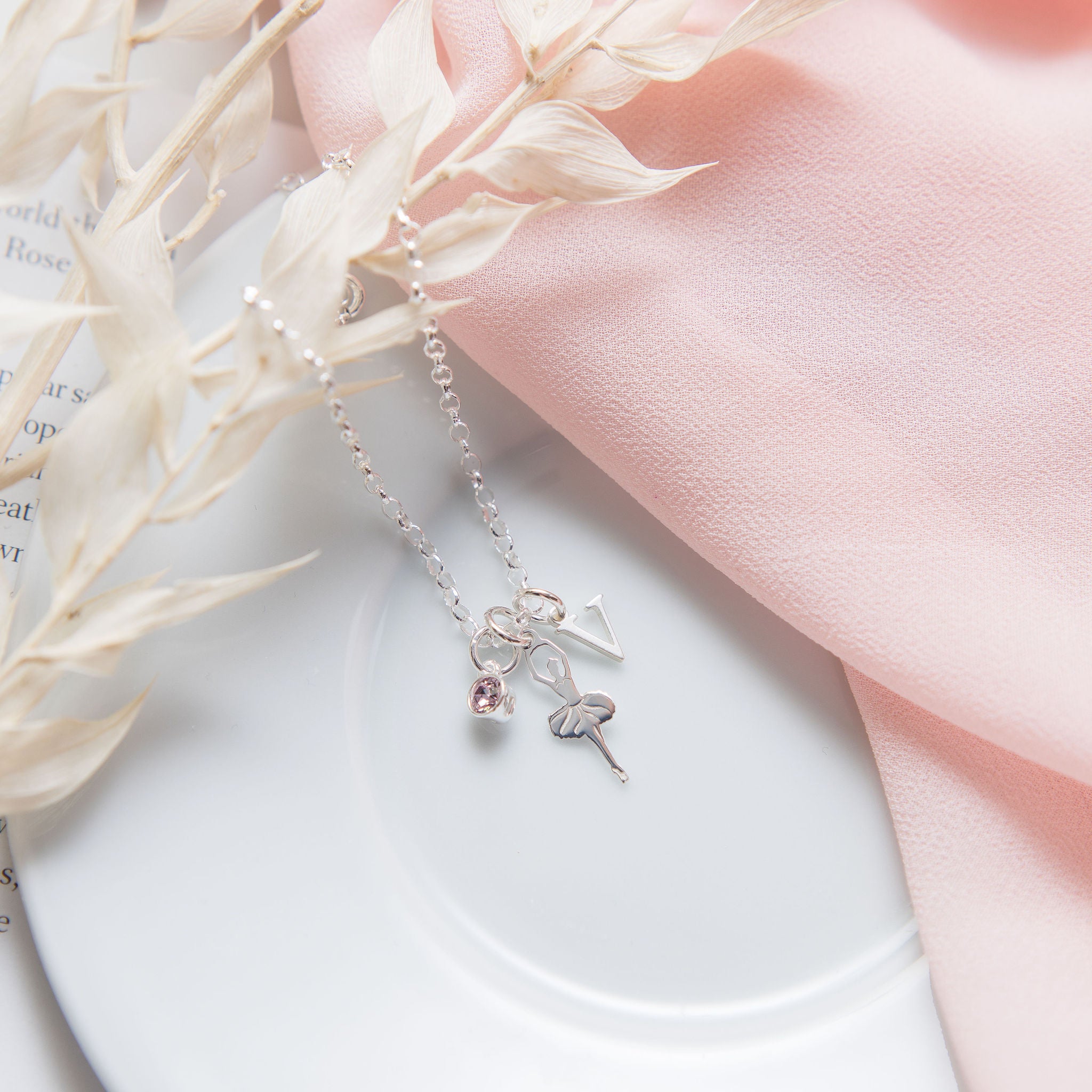 Sterling Silver Personalised Ballet Dancer Bracelet