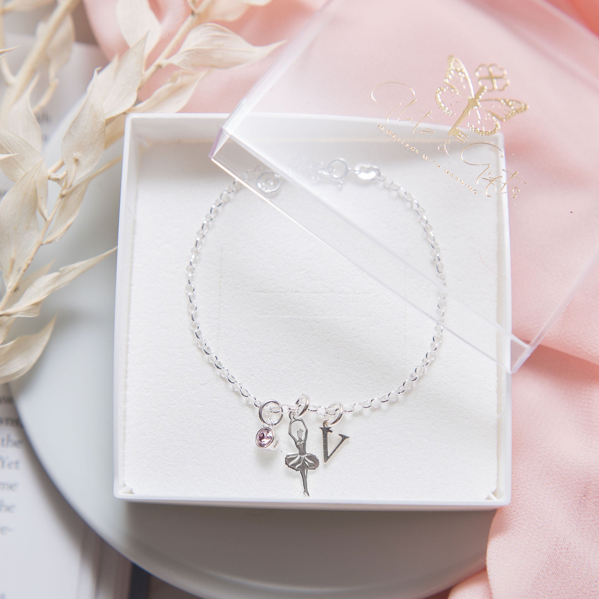 Sterling Silver Personalised Ballet Dancer Bracelet
