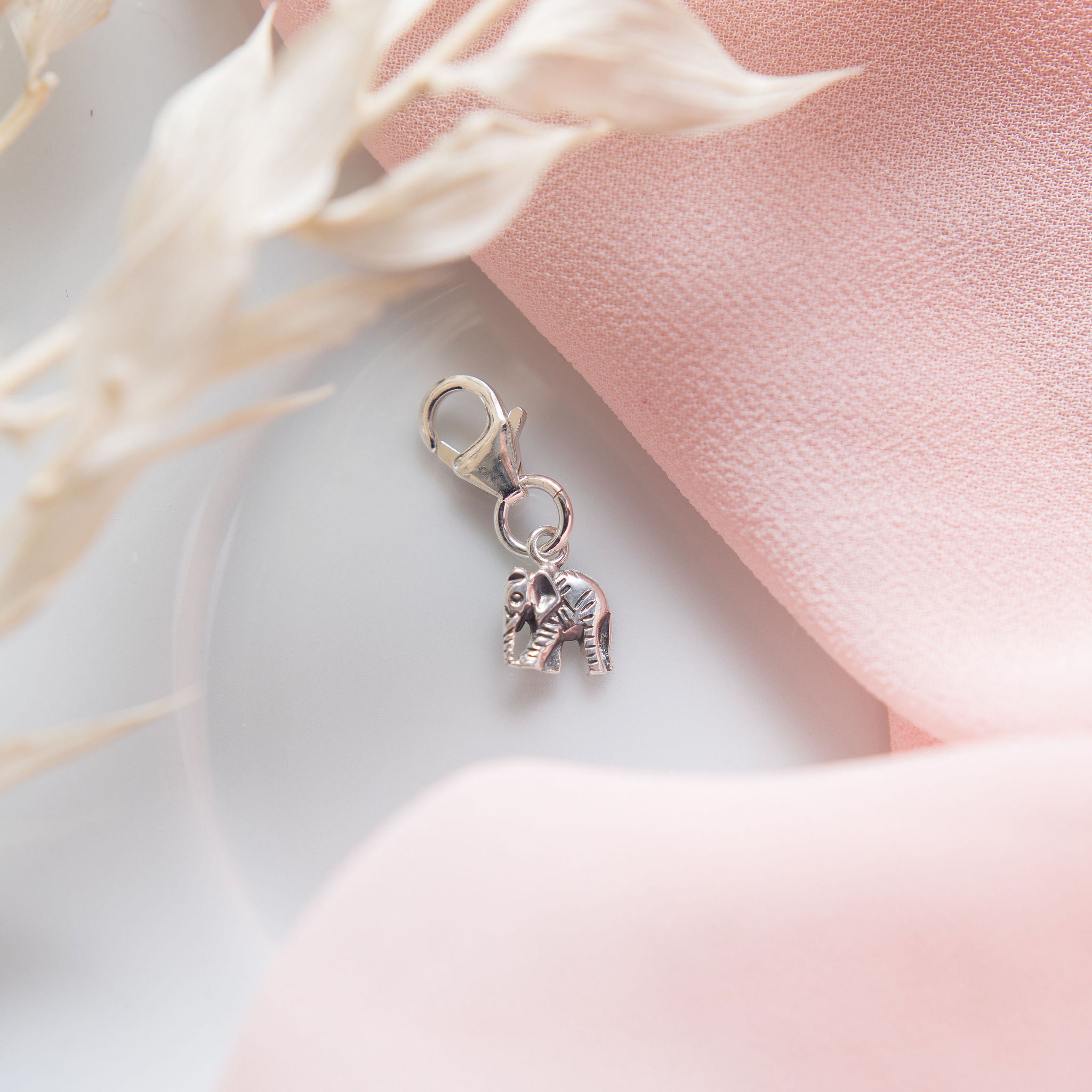 Sterling Silver Elephant Clip Charm