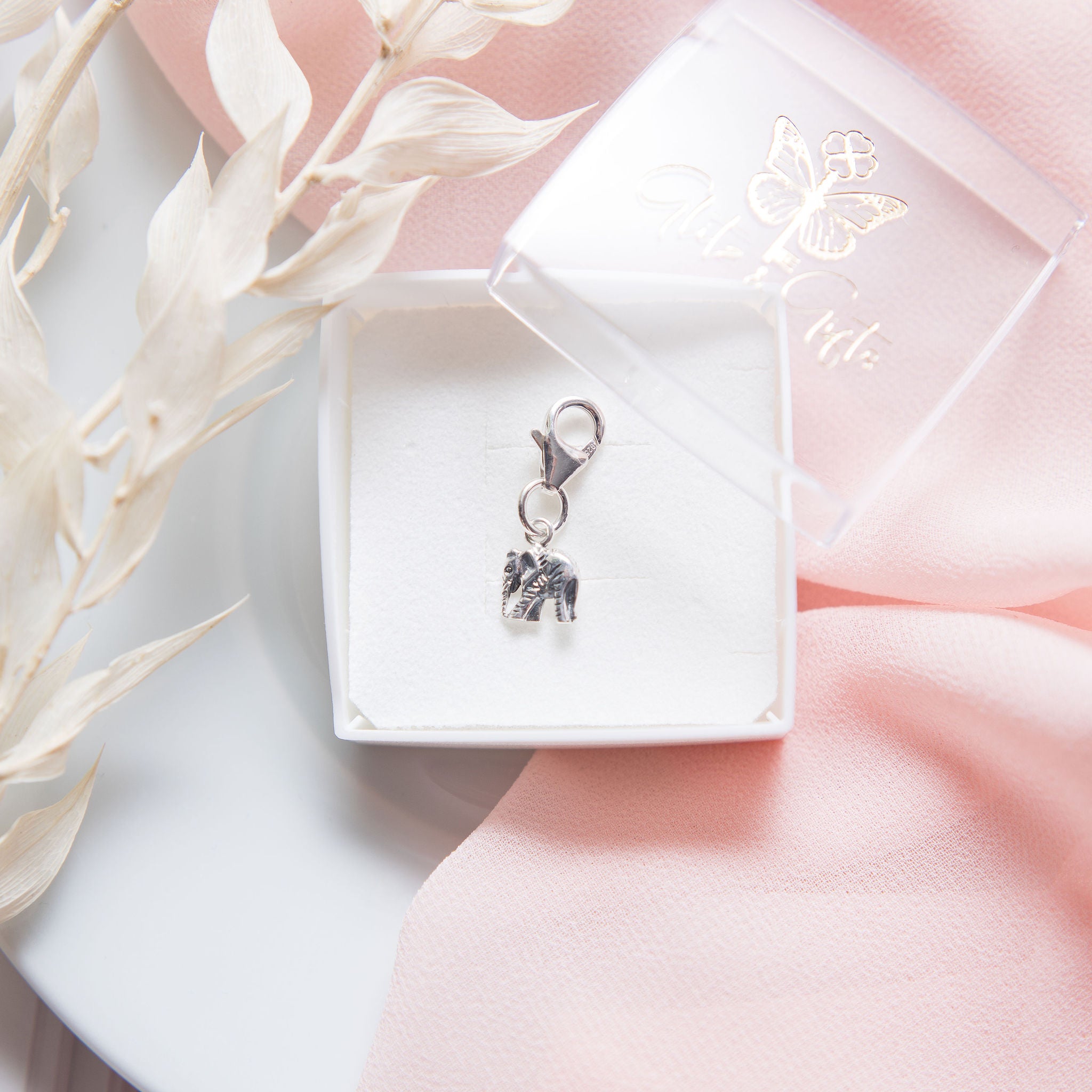 Sterling Silver Elephant Clip Charm