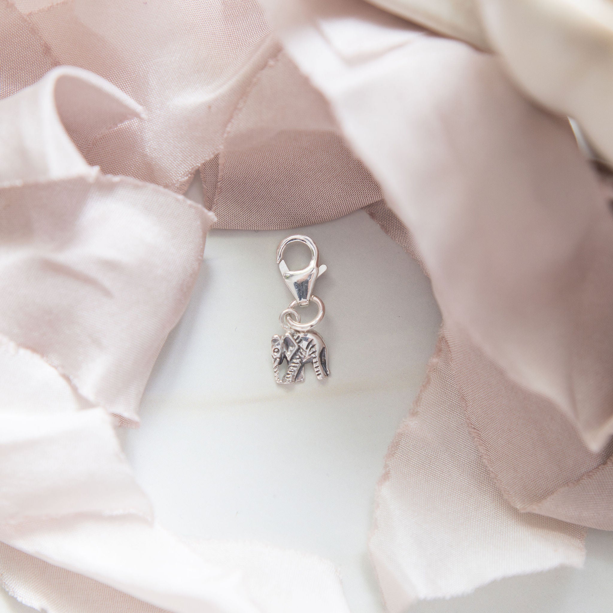 Sterling Silver Elephant Clip Charm