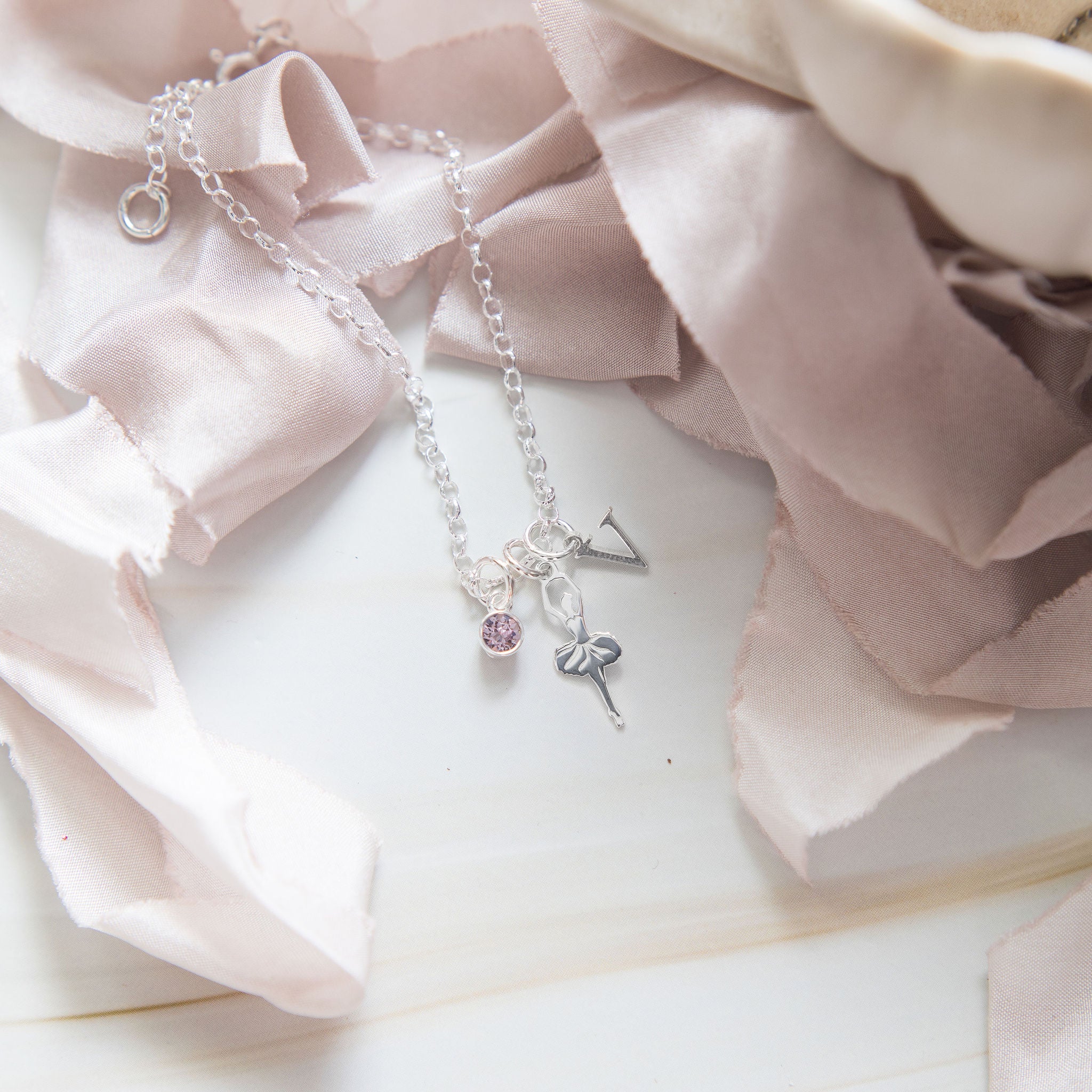 Sterling Silver Personalised Ballet Dancer Bracelet