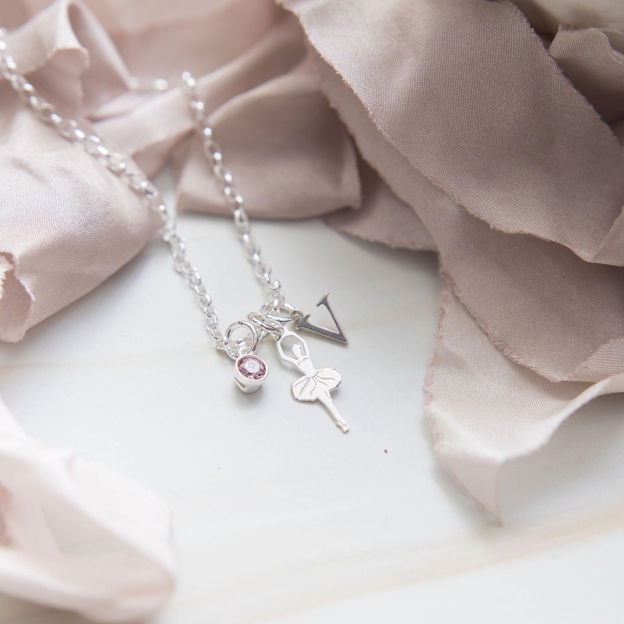 Sterling Silver Personalised Ballet Dancer Bracelet