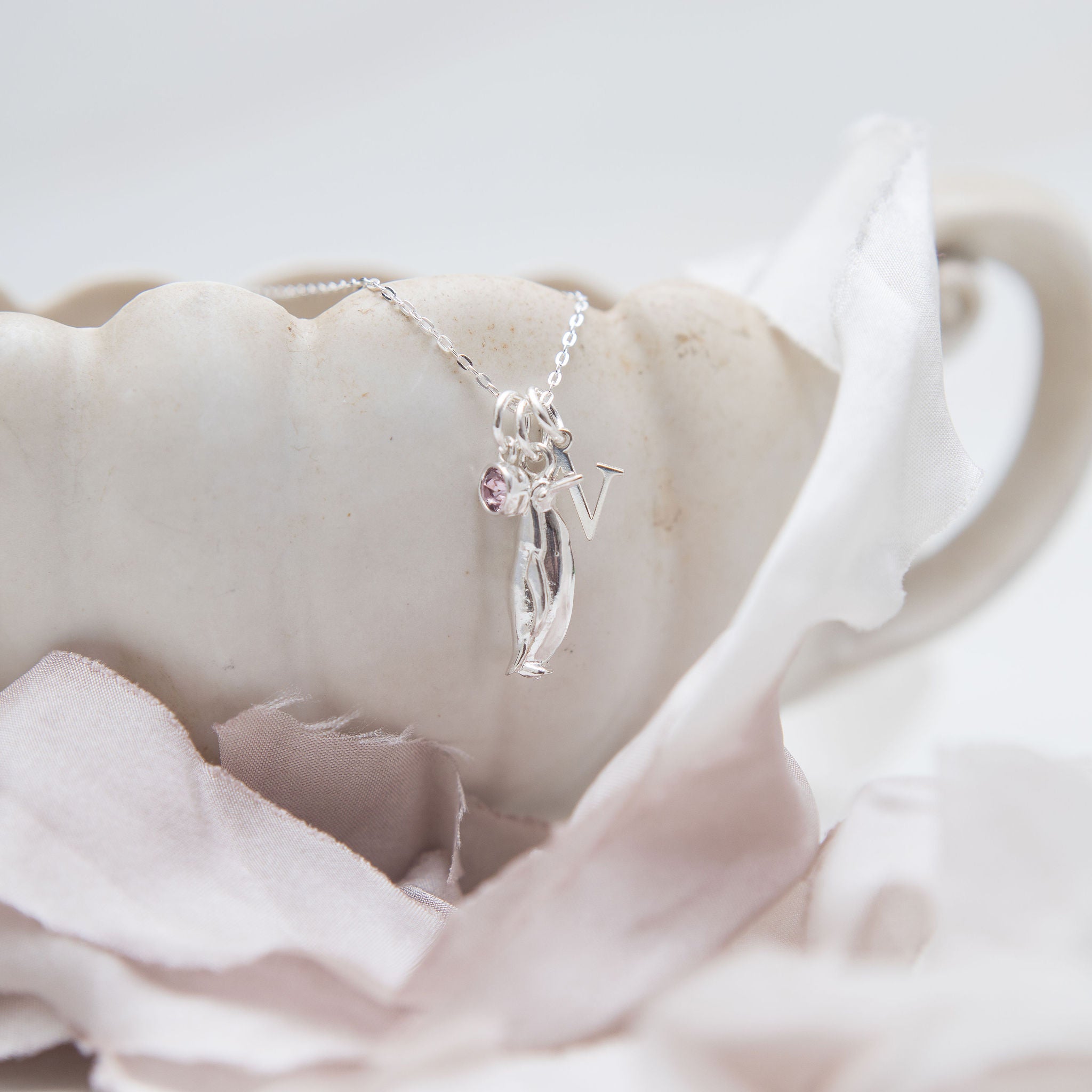 Sterling Silver Personalised Penguin Necklace