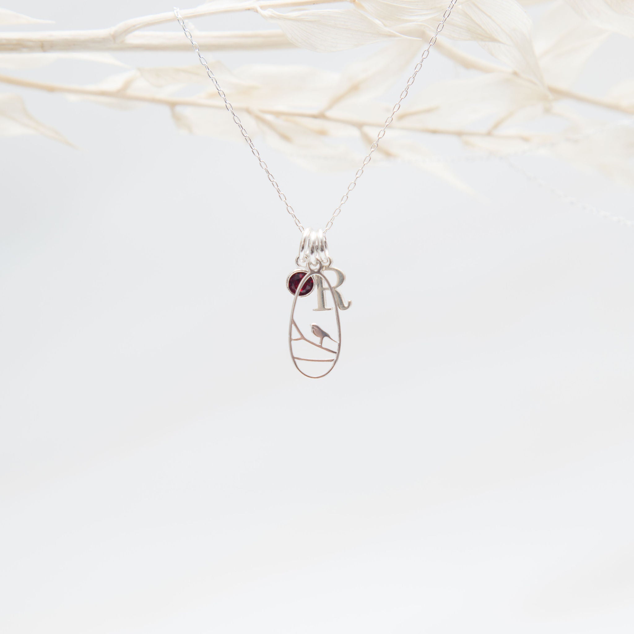 Sterling Silver Personalised Robin Necklace