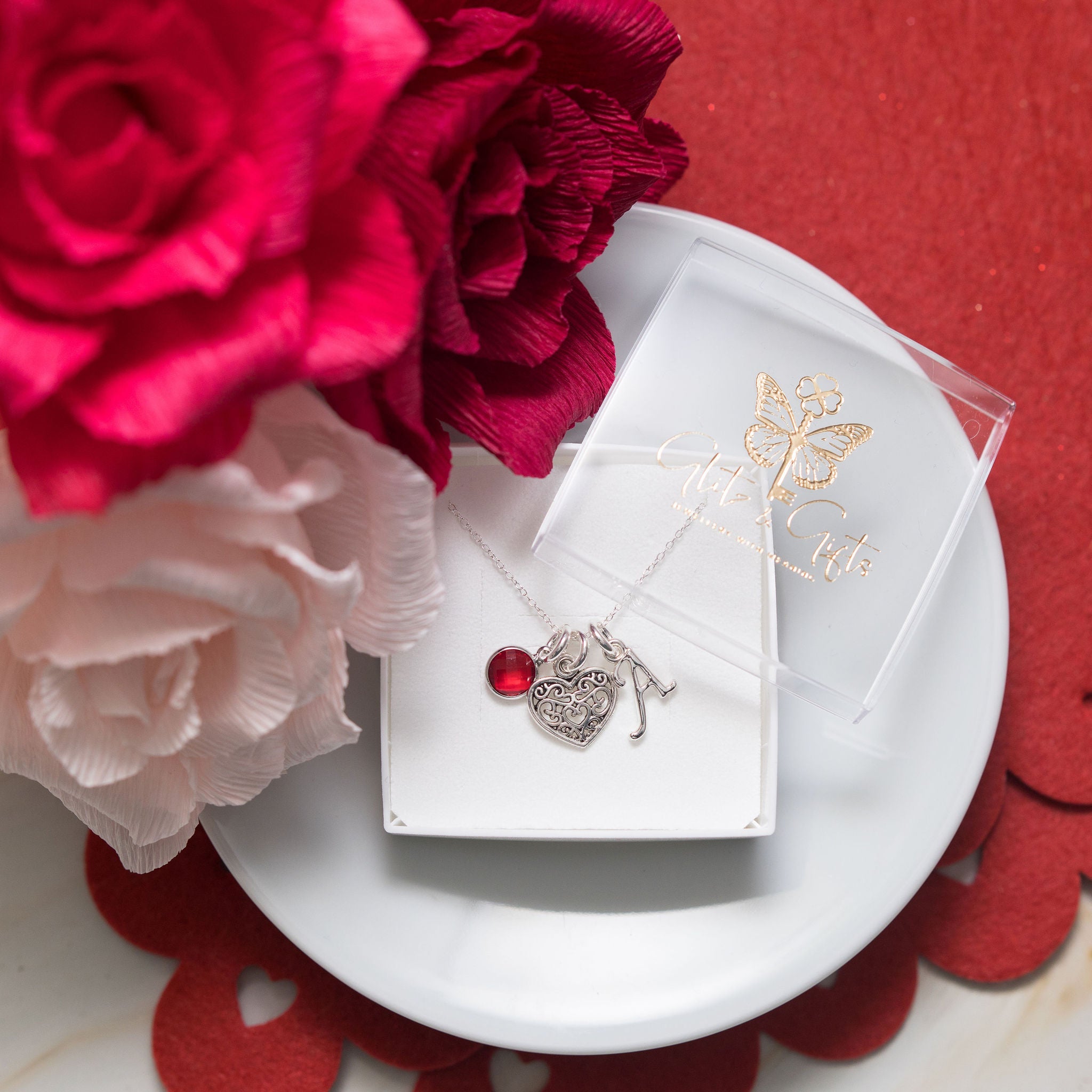 Personalised Filigree Heart Necklace