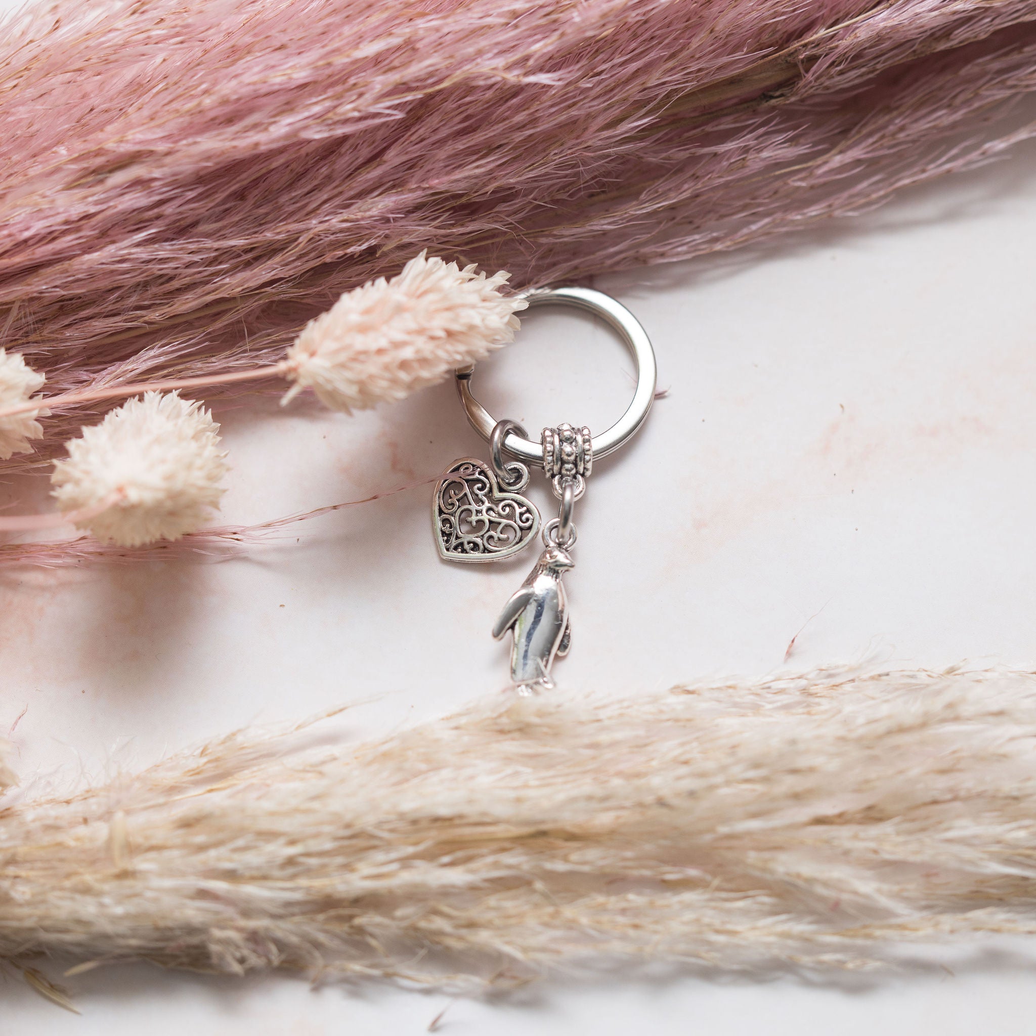 Penguin Valentines Keyring