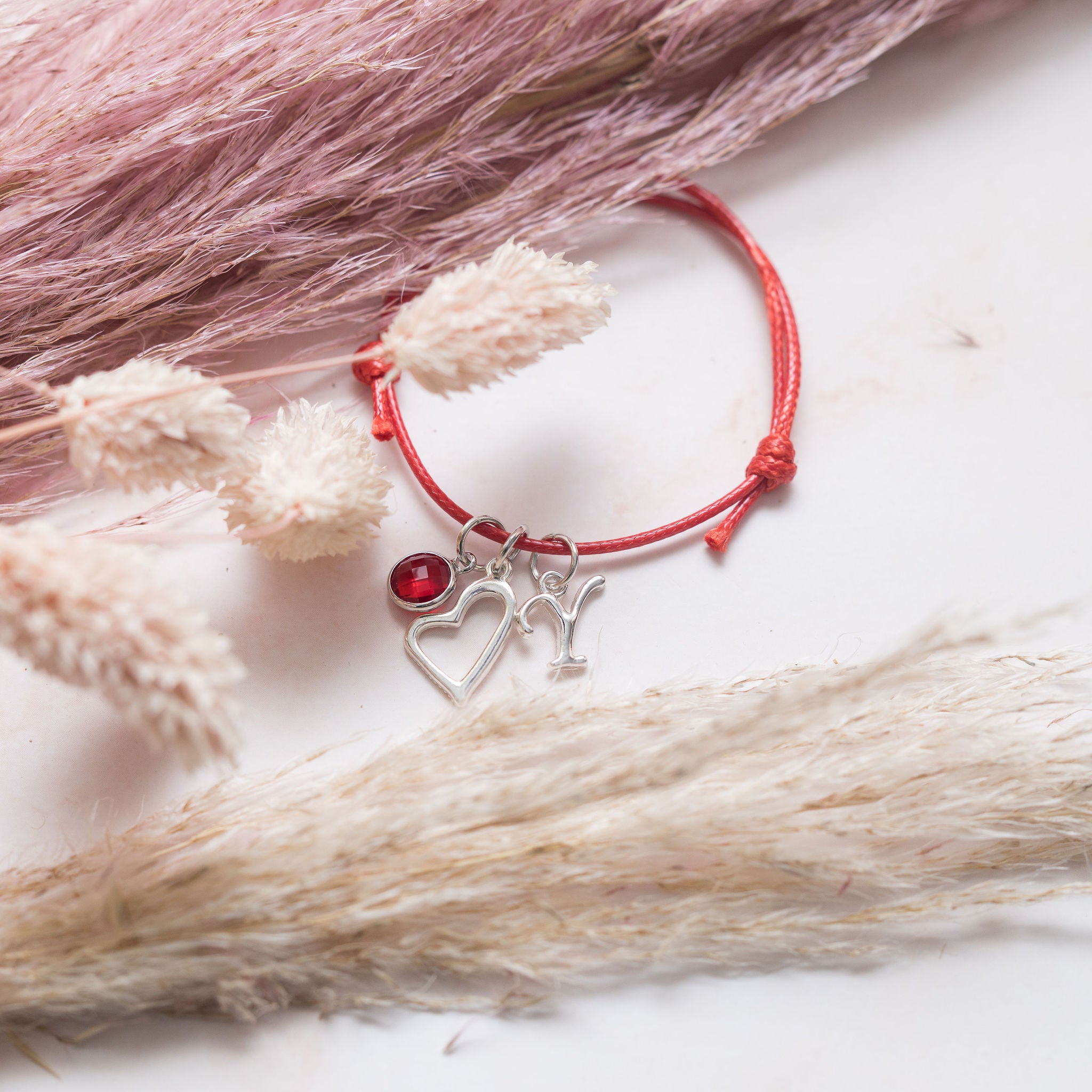 Personalised Open Heart Cotton Bracelet