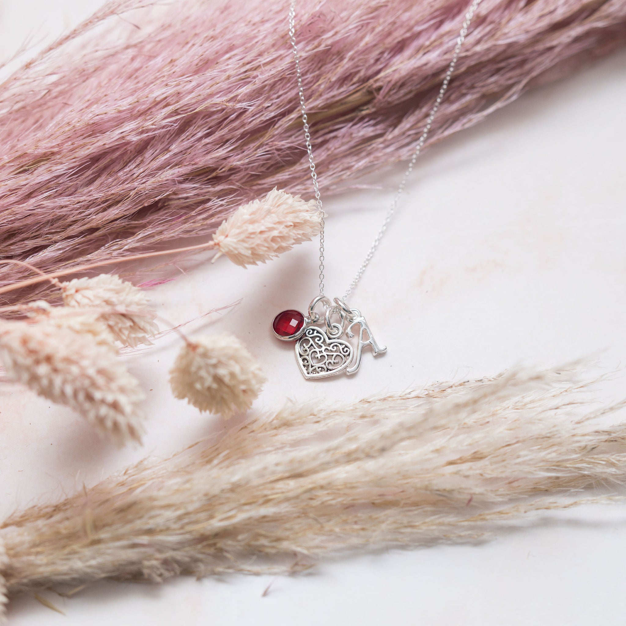 Personalised Filigree Heart Necklace