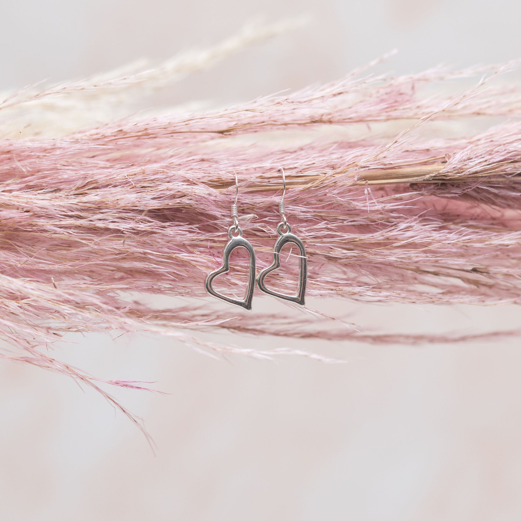 Open Heart Charm Earrings