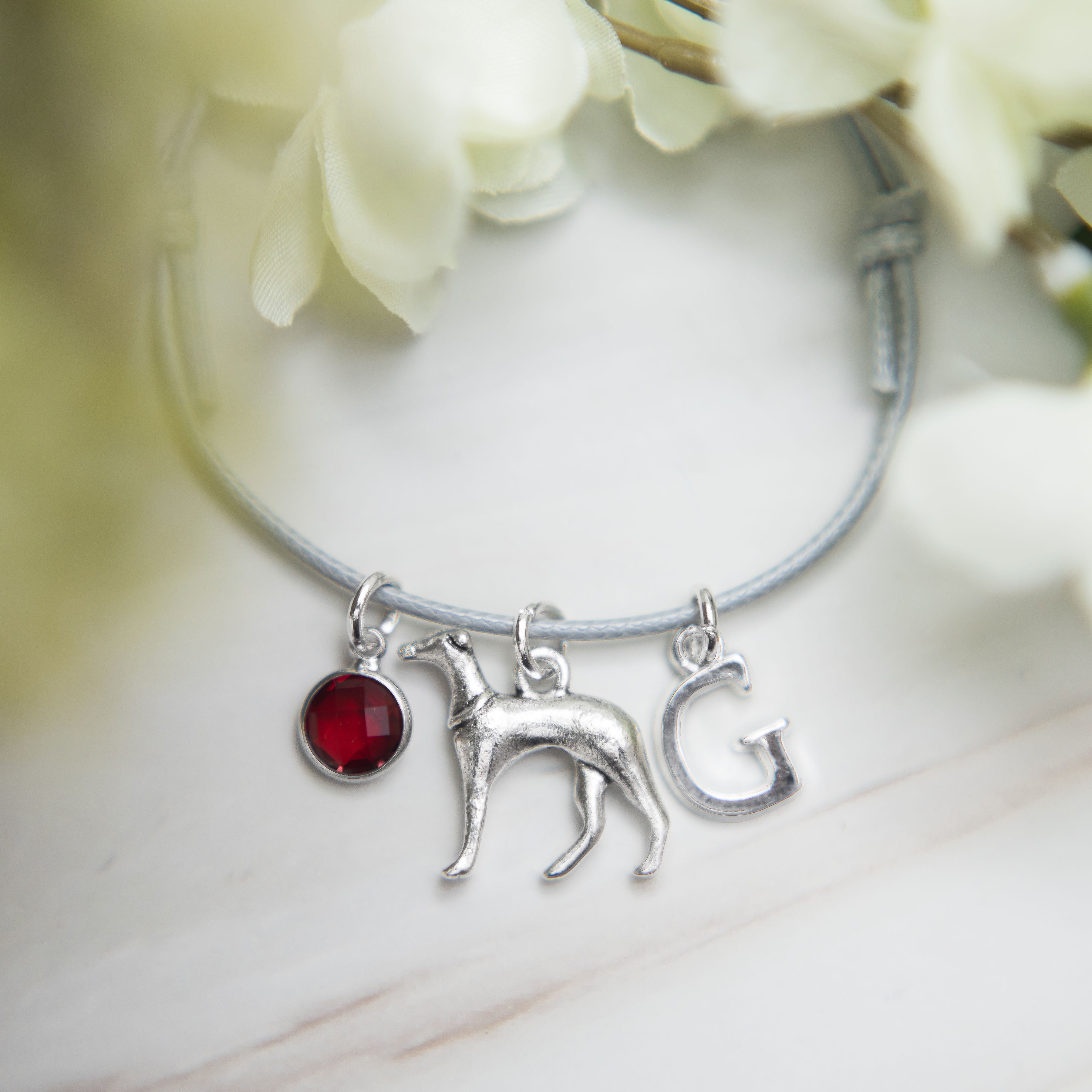 Personalised Greyhound Cord Bracelet