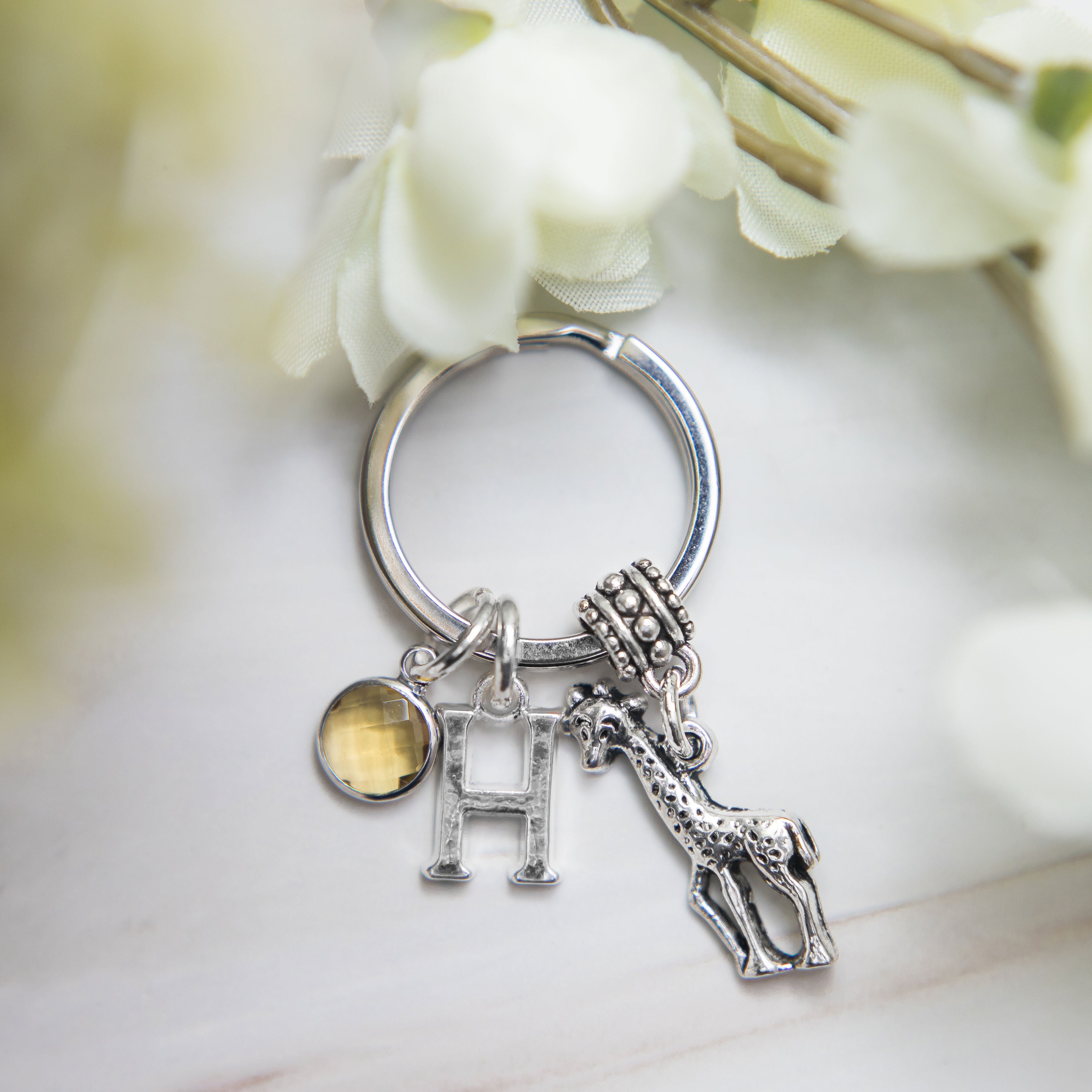 Personalised Giraffe Keyring