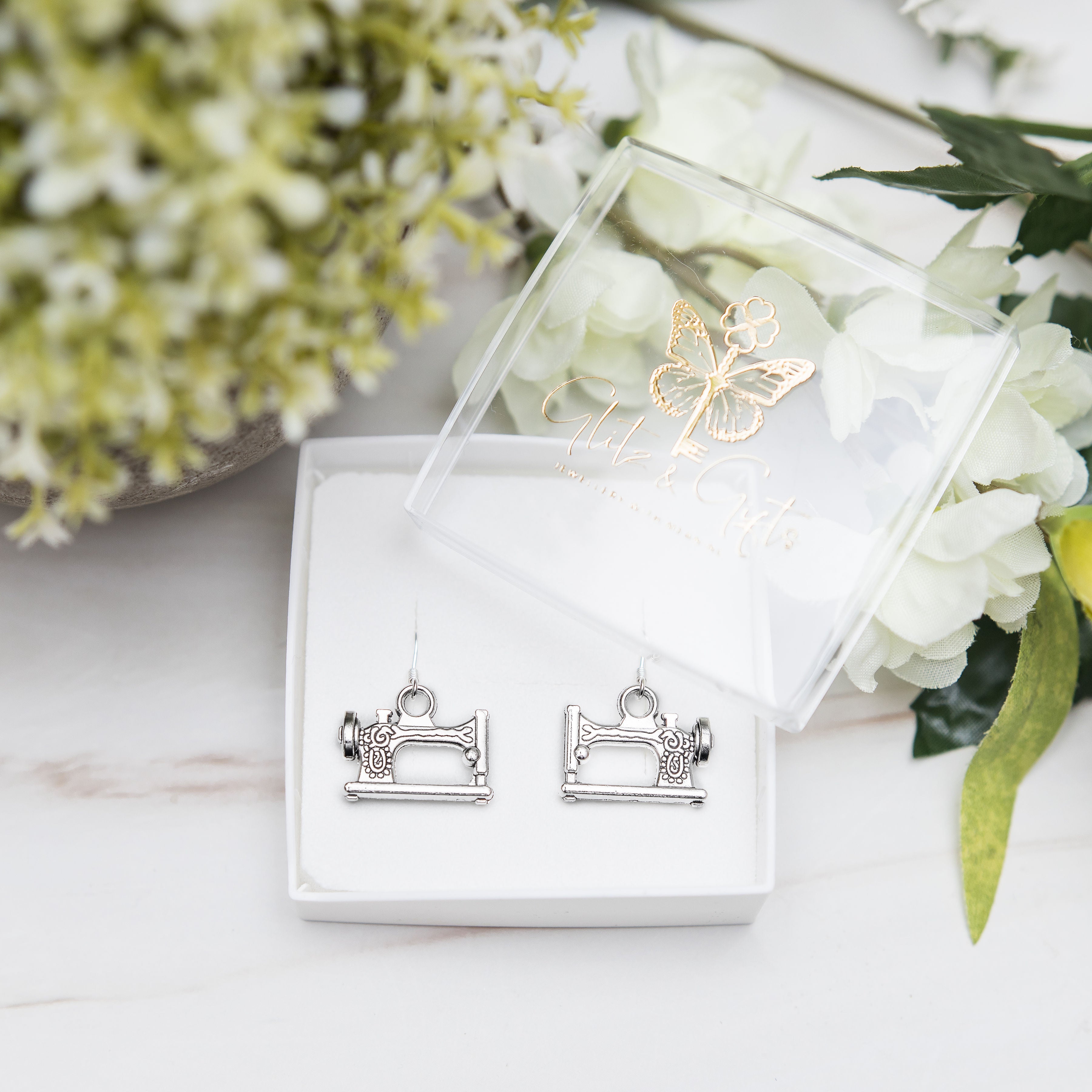 Sewing Machine Charm Earrings