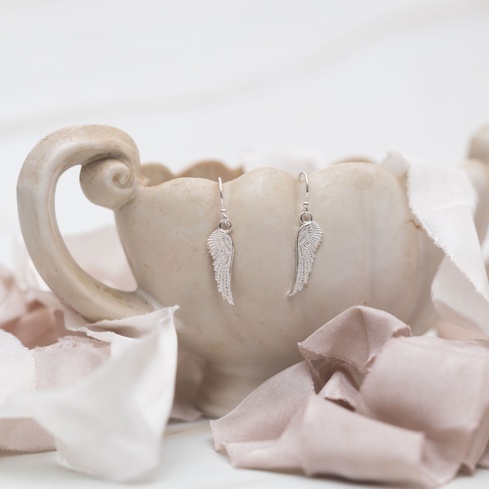 Sterling Silver Angel Wing Earrings