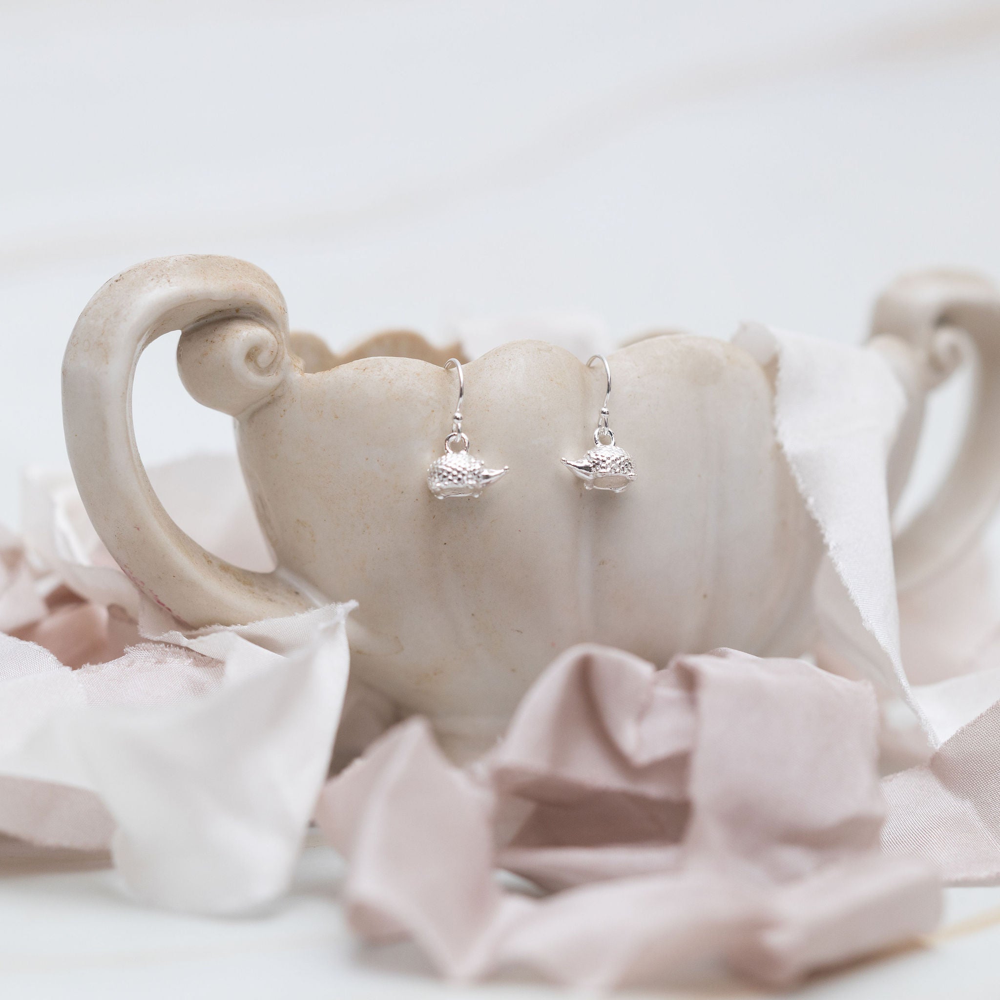 Sterling Silver Hedgehog Earrings