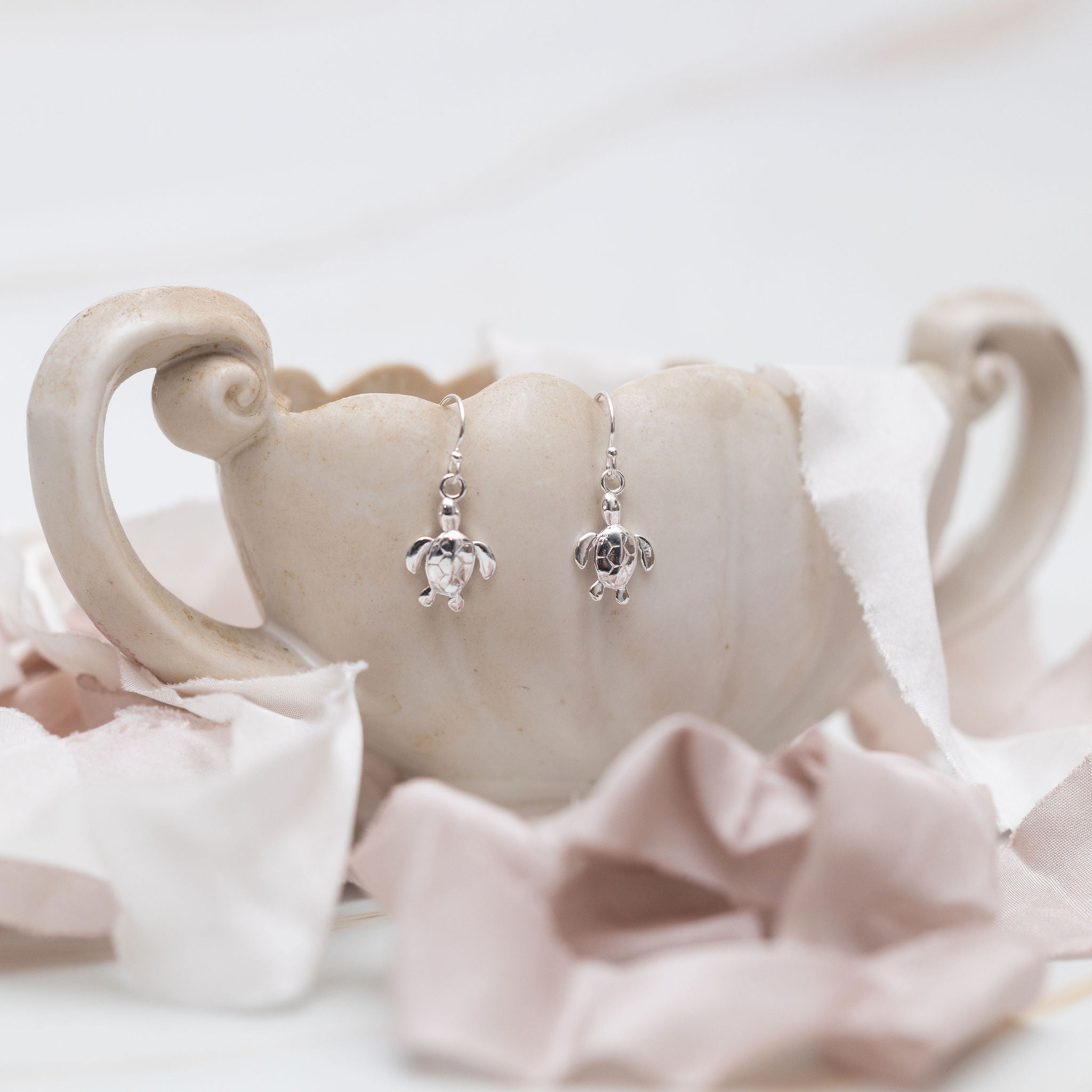 Sterling Silver Turtle Earrings