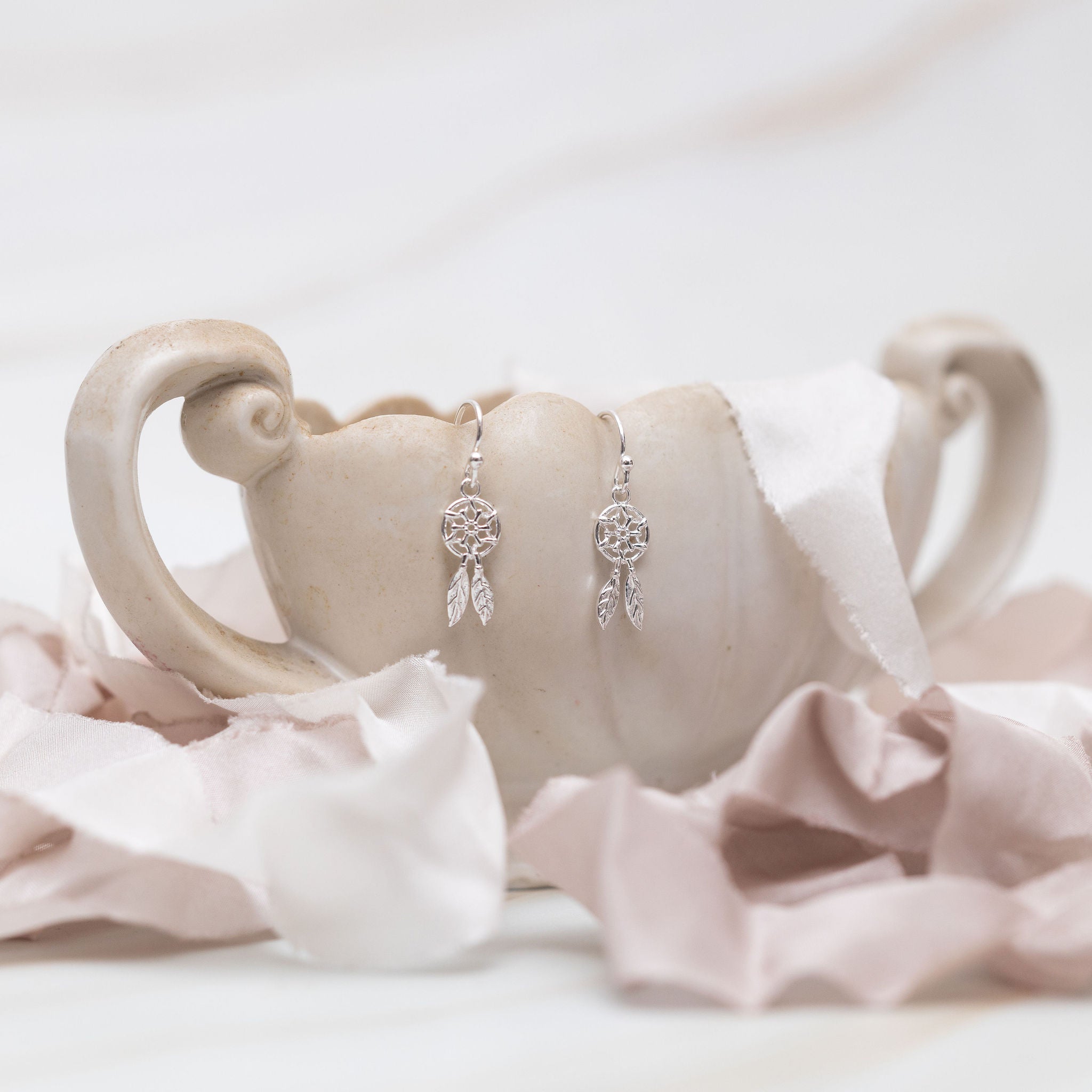 Sterling Silver Dreamcatcher Earrings