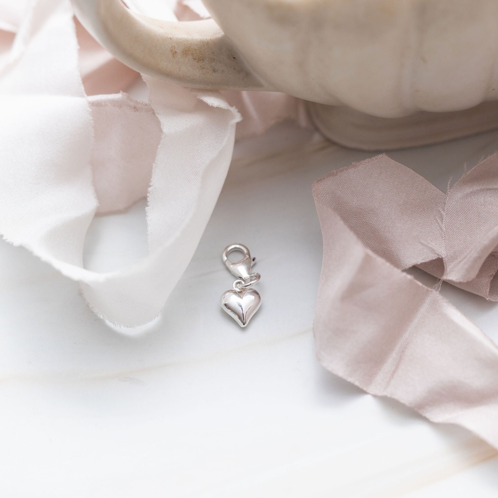 Sterling Silver Heart Clip Charm