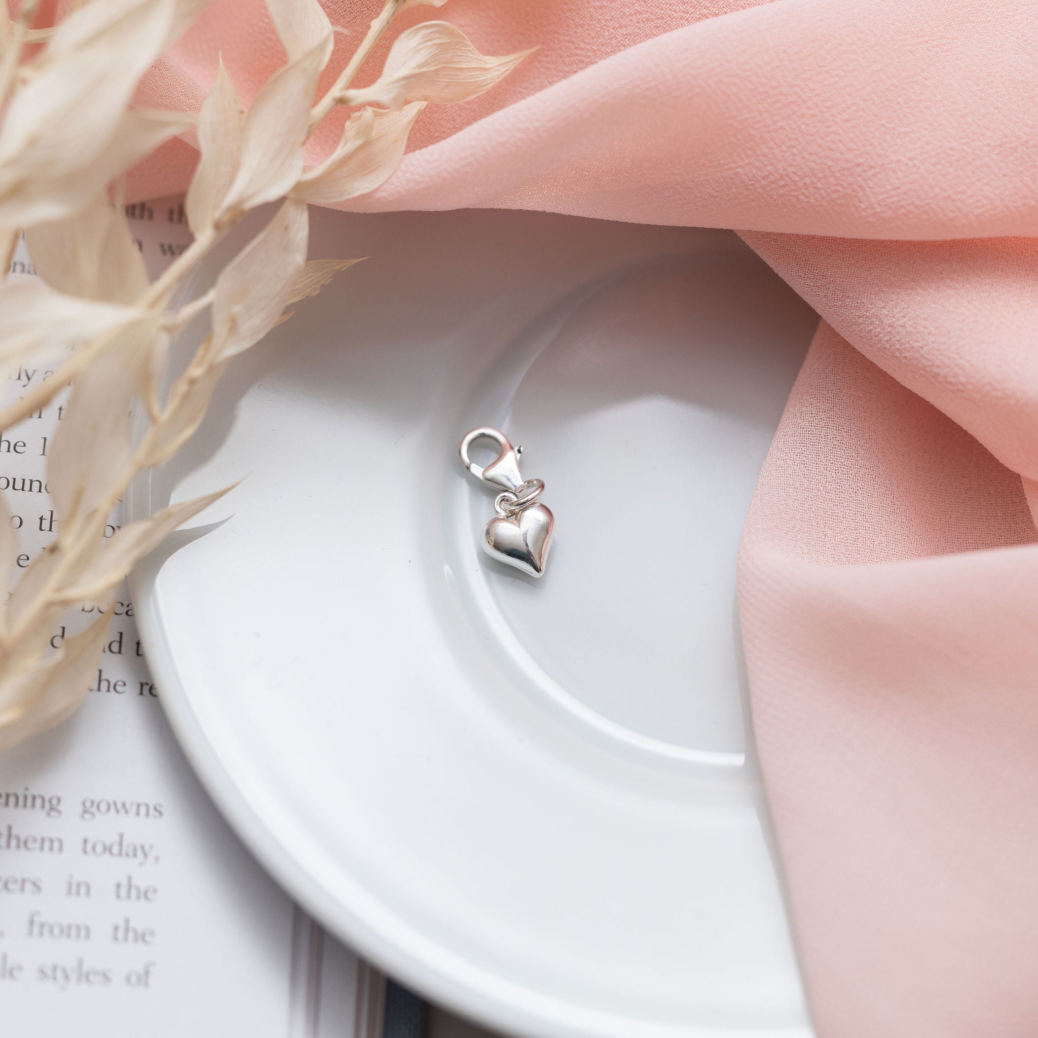 Sterling Silver Heart Clip Charm