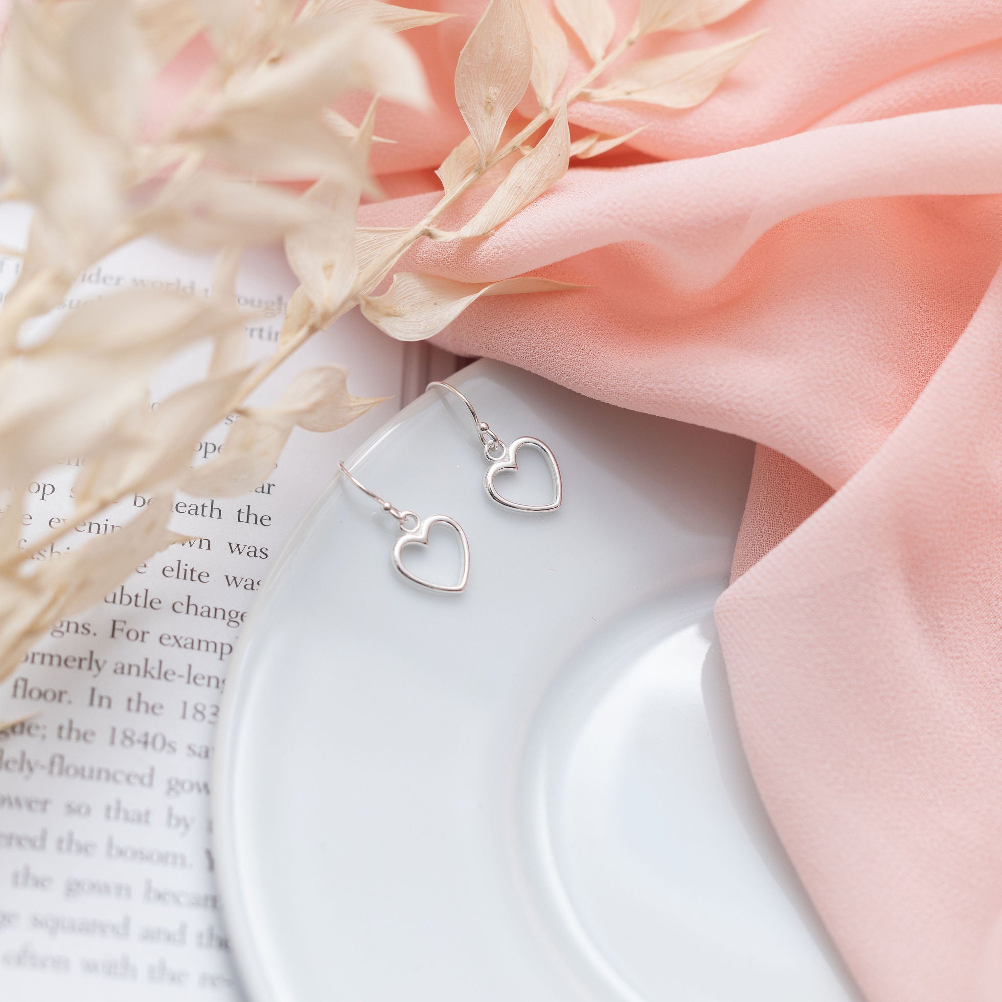 Sterling Silver Open Heart Earrings