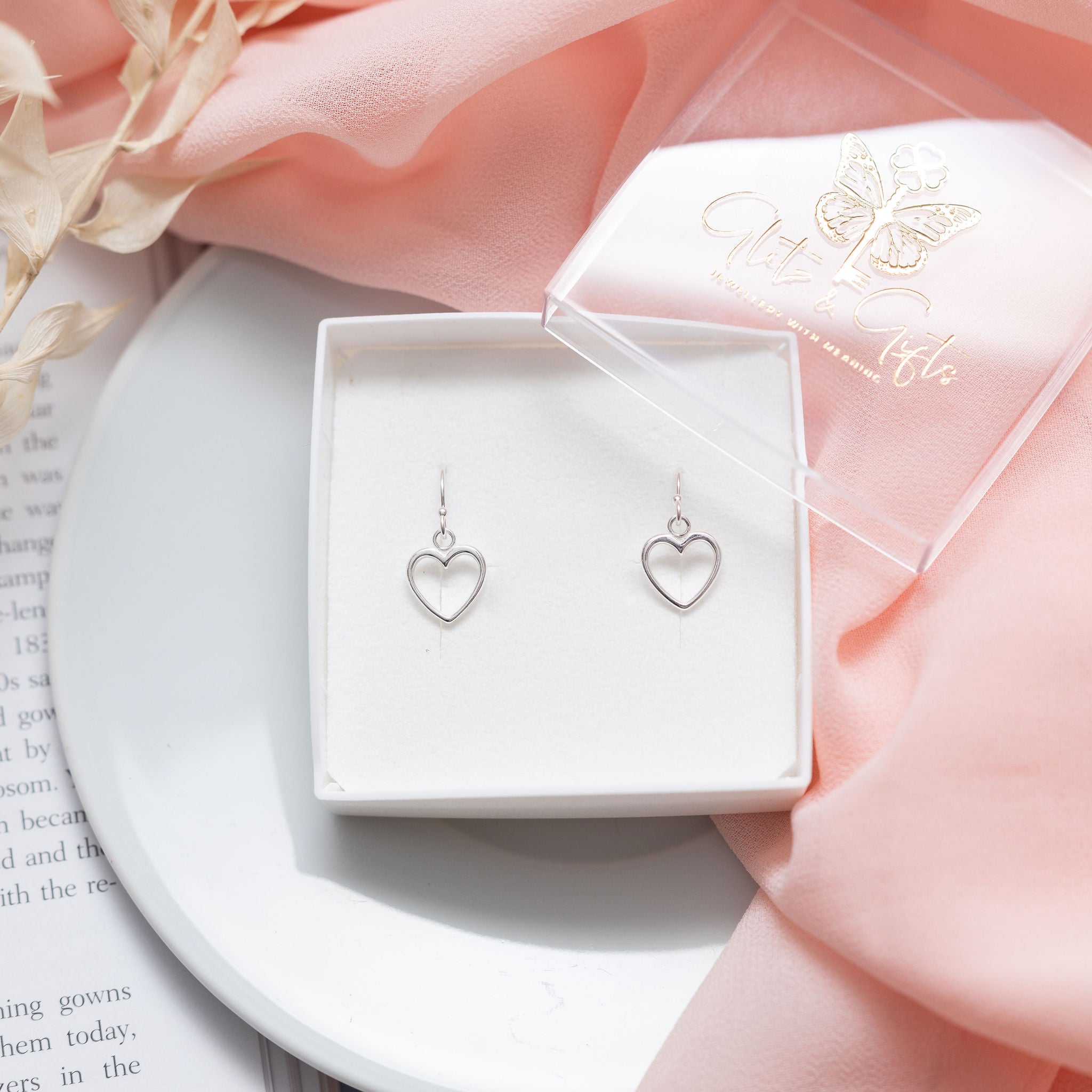 Sterling Silver Open Heart Earrings