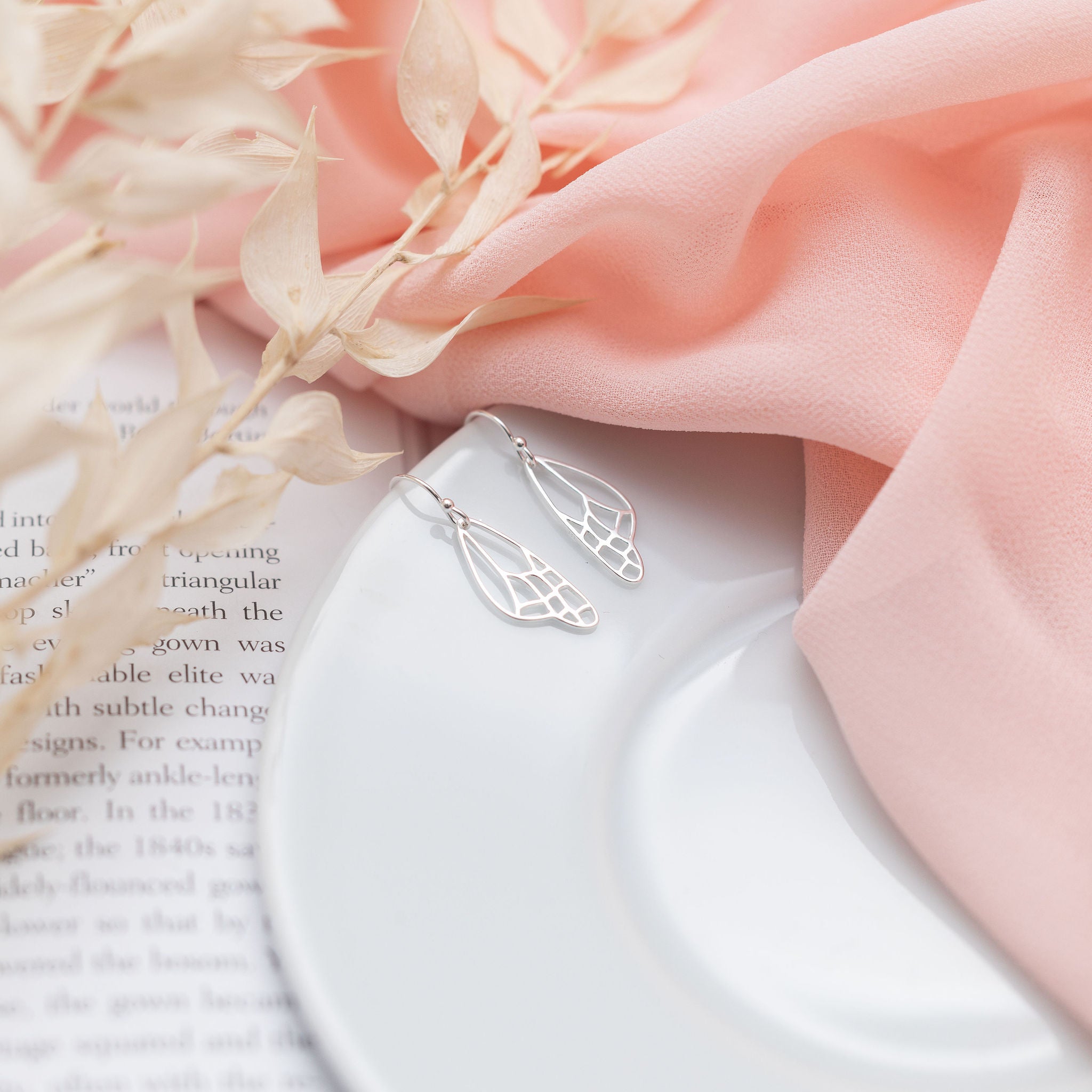 Sterling Silver Butterfly Wing Earrings