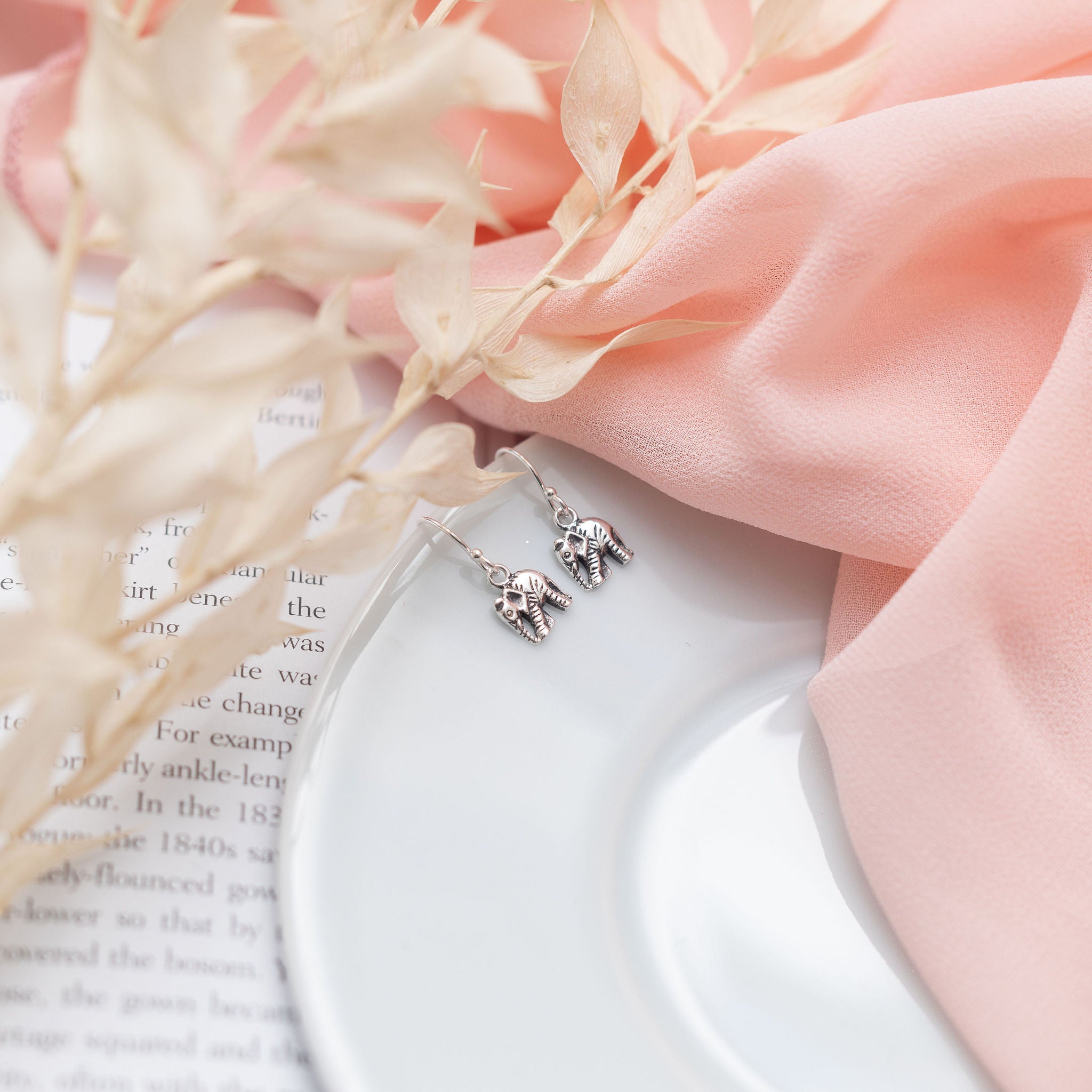 Sterling Silver Tiny Elephant Earrings