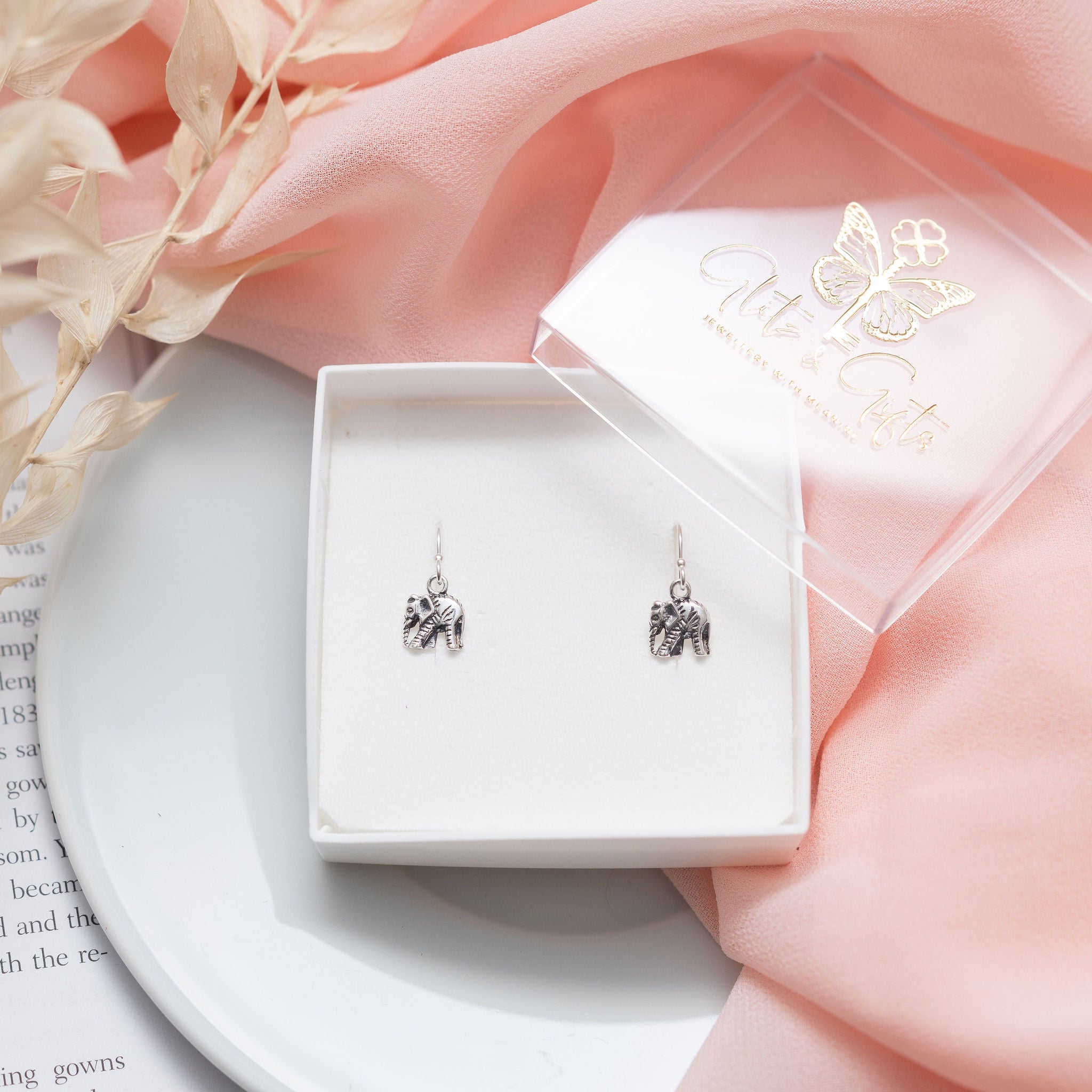 Sterling Silver Tiny Elephant Earrings