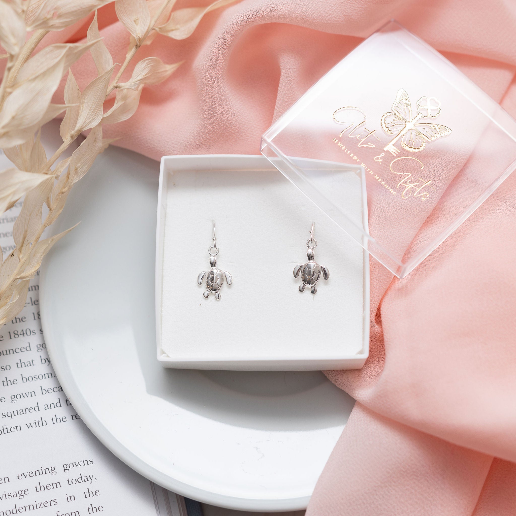 Sterling Silver Turtle Earrings