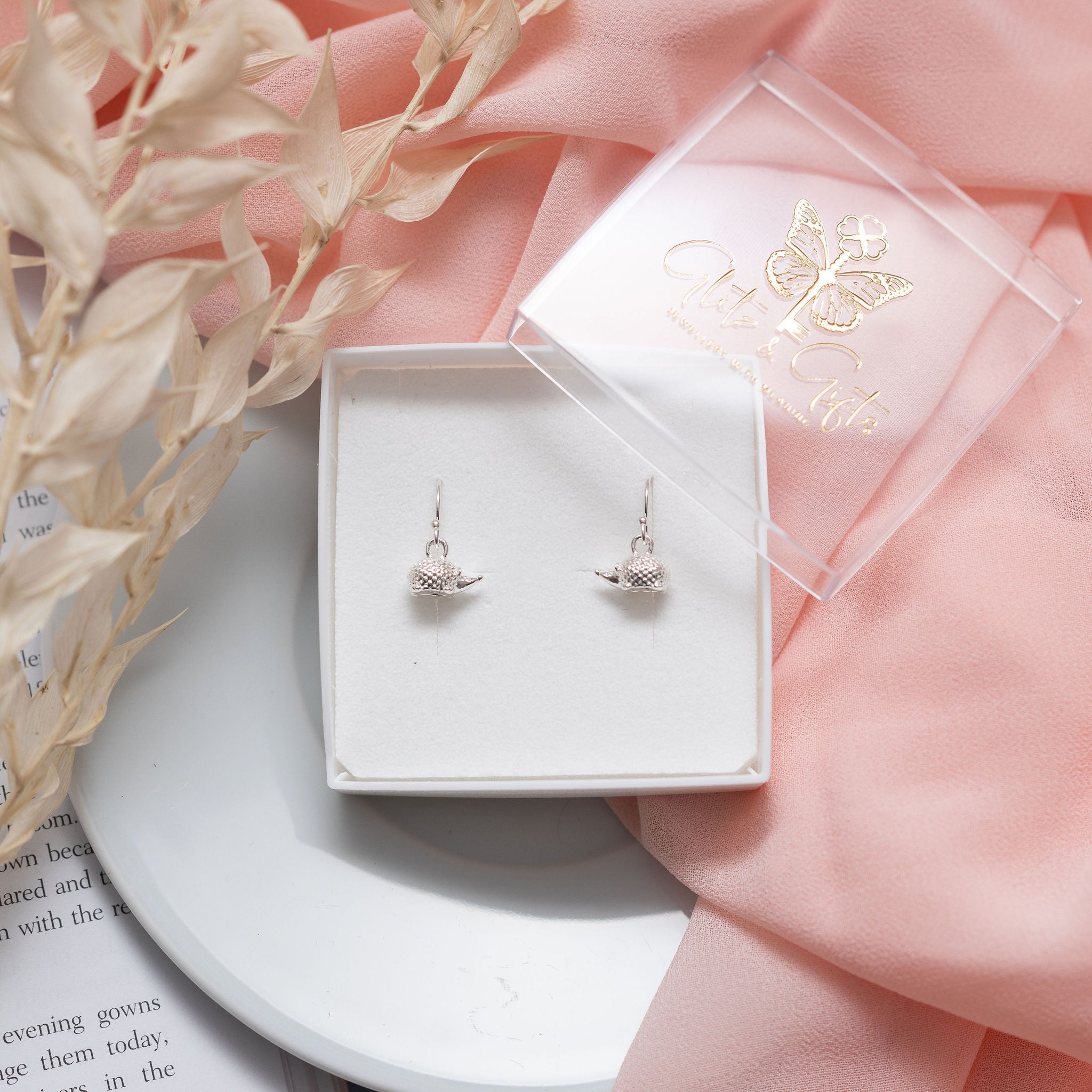 Sterling Silver Hedgehog Earrings