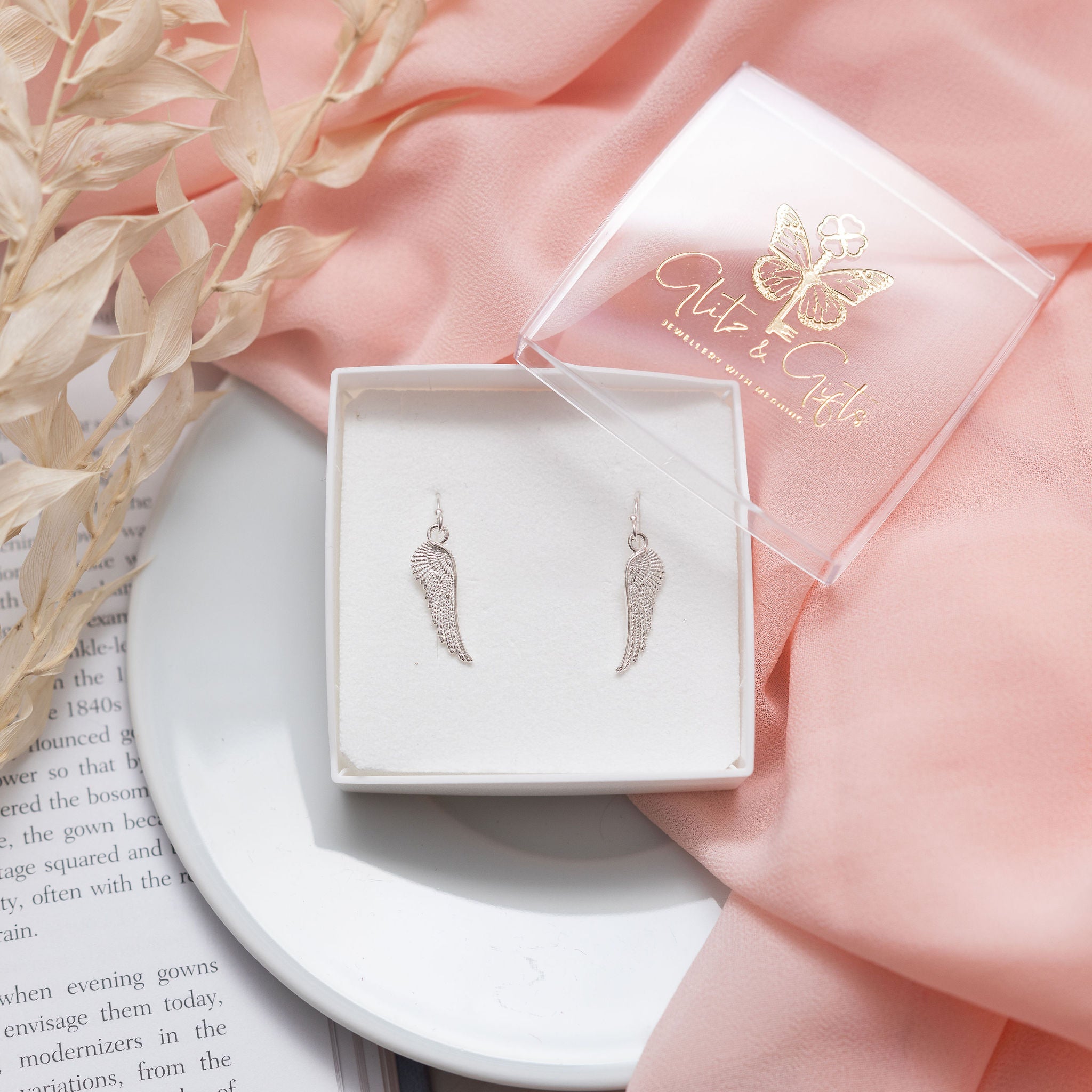 Sterling Silver Angel Wing Earrings