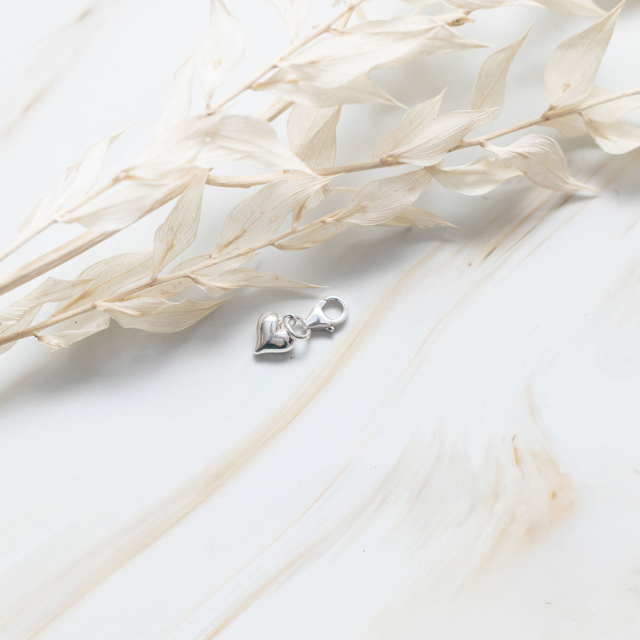 Sterling Silver Heart Clip Charm