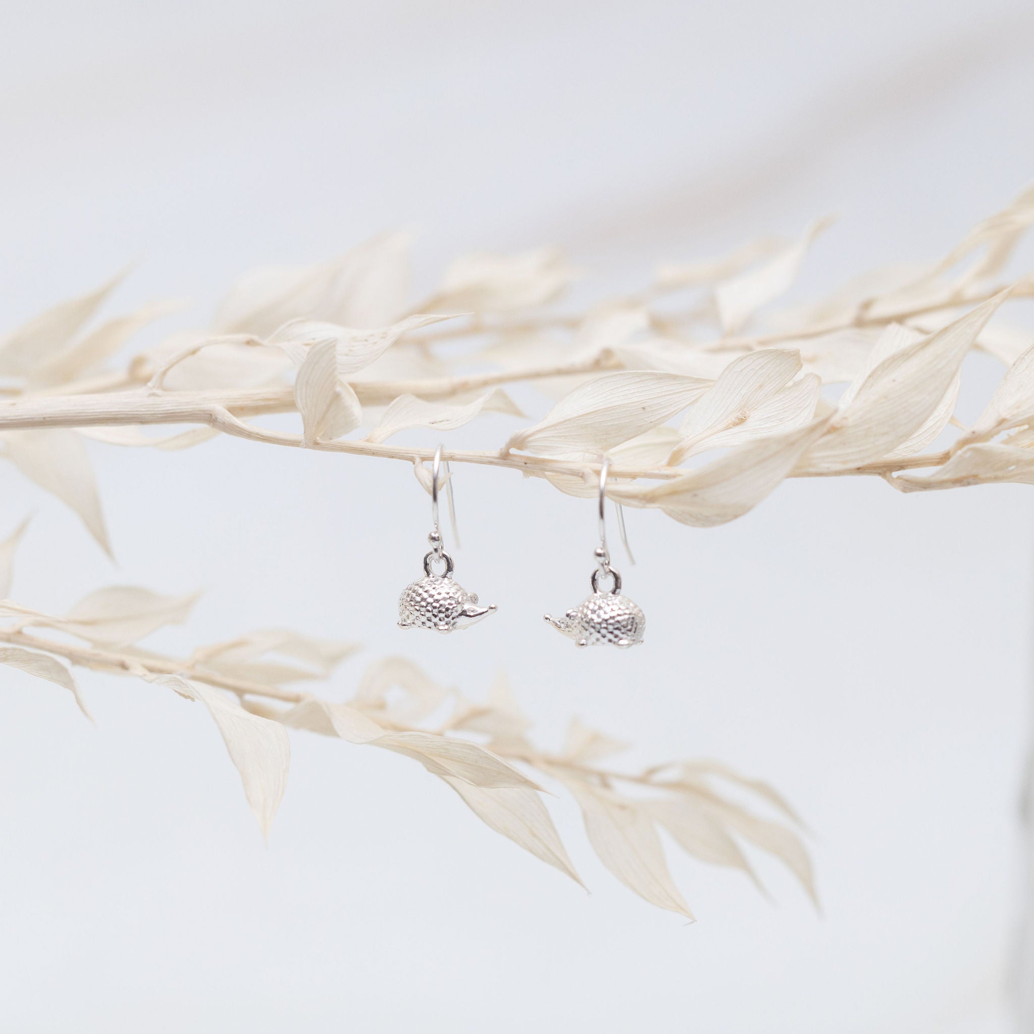 Sterling Silver Hedgehog Earrings