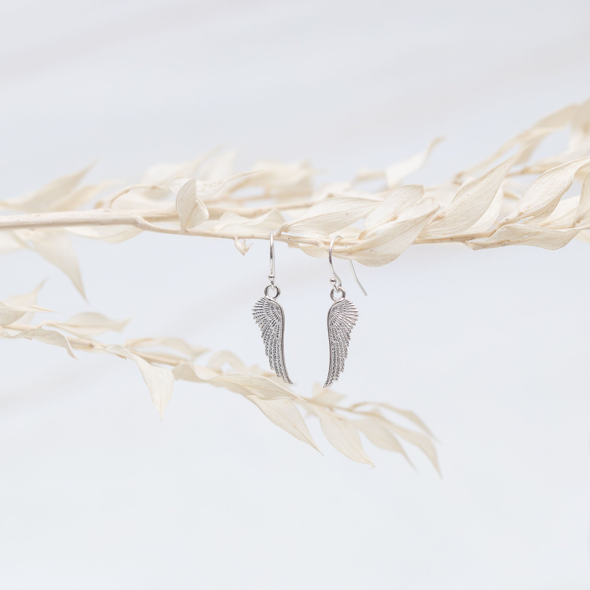 Sterling Silver Angel Wing Earrings