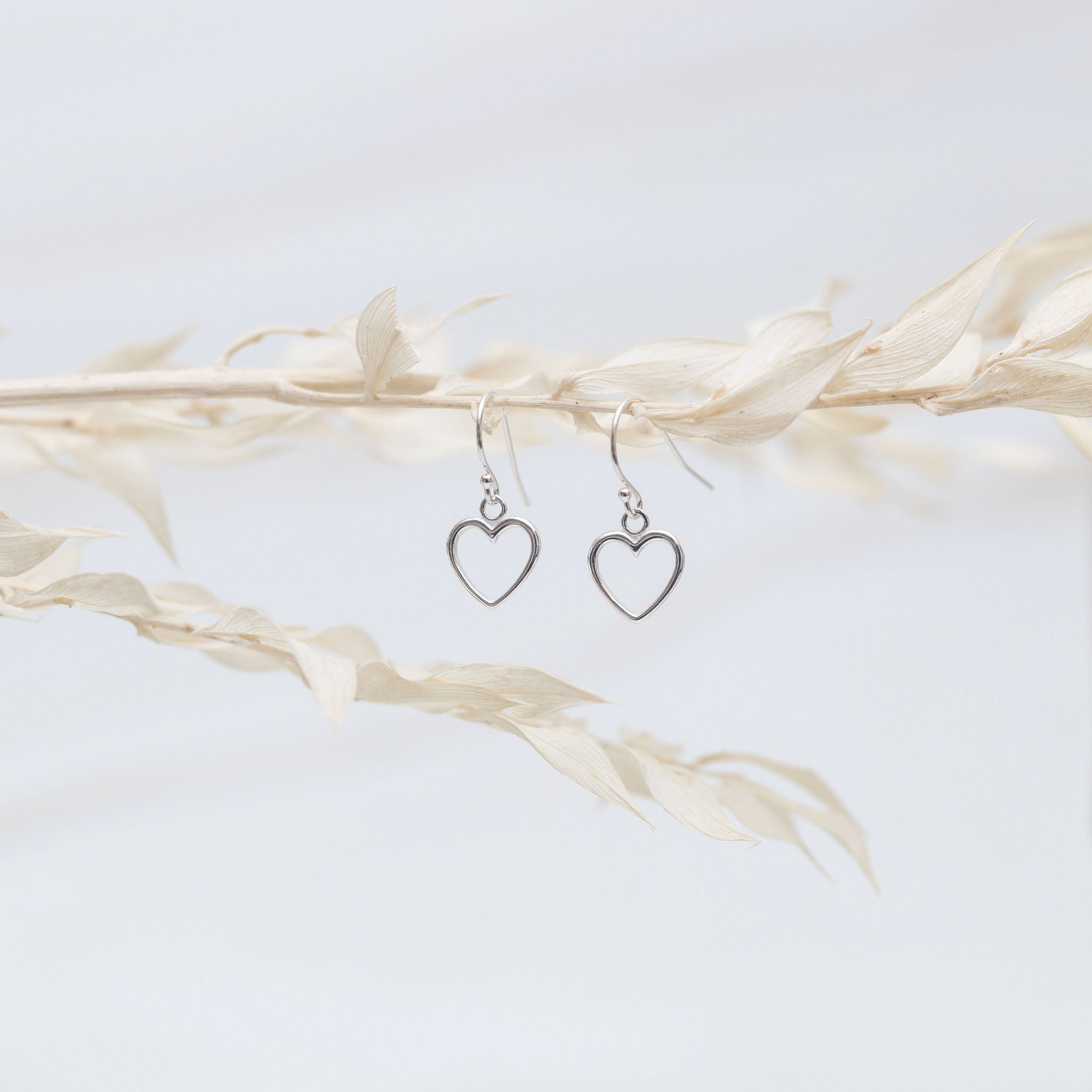 Sterling Silver Open Heart Earrings