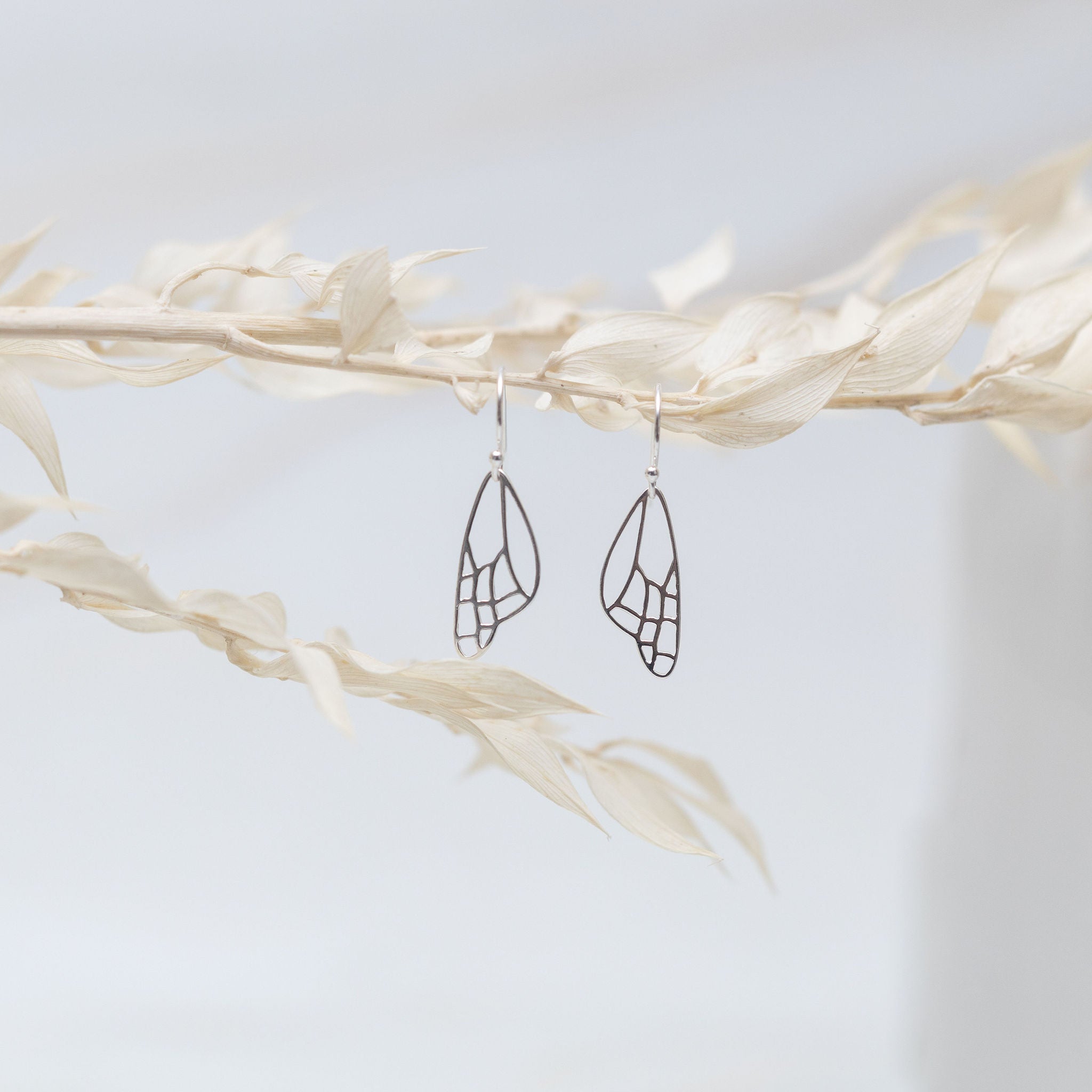 Sterling Silver Butterfly Wing Earrings