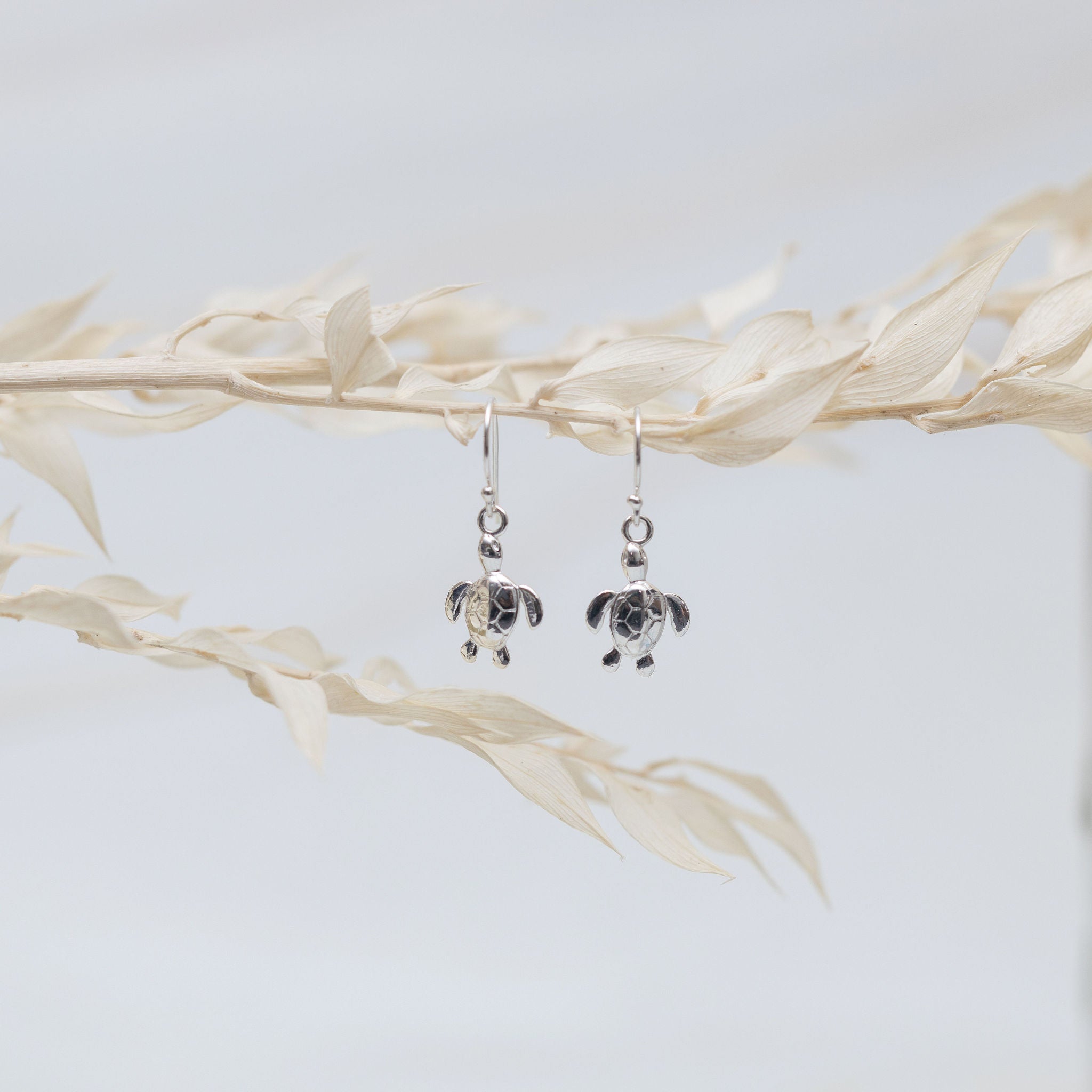 Sterling Silver Turtle Earrings
