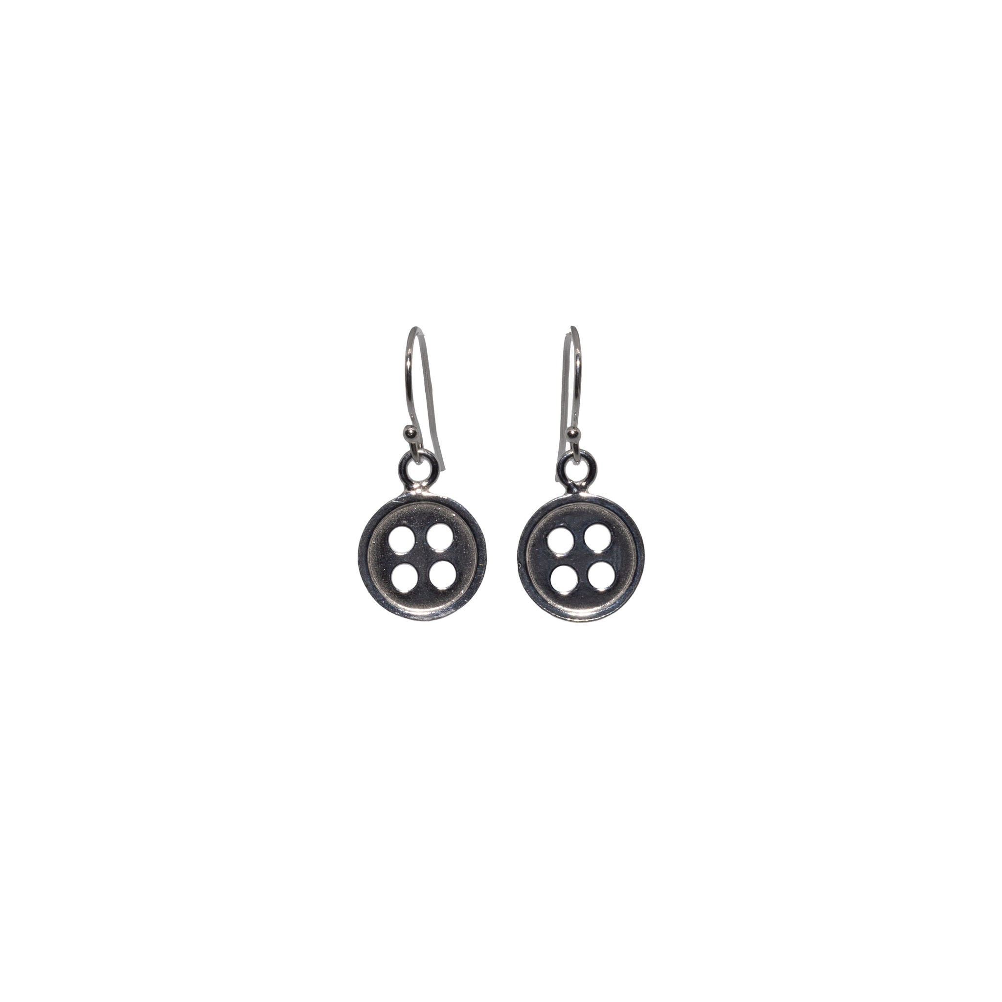 Sterling Silver Button Earrings